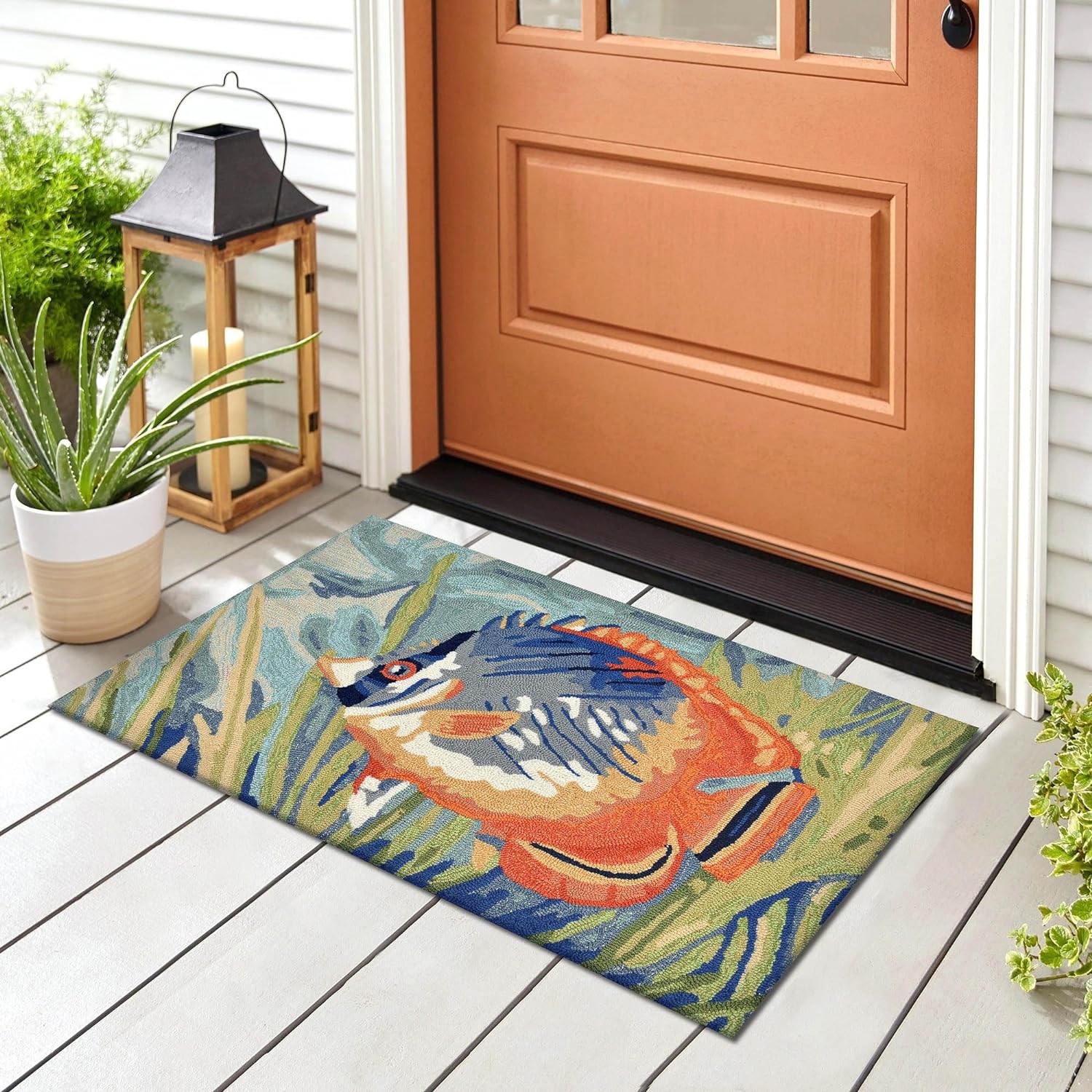 Liora Manne Ravella Indoor/Outdoor Durable Hand-Tufted UV Stabilized Rug- Tropical Fish Ocean 2' x 3'