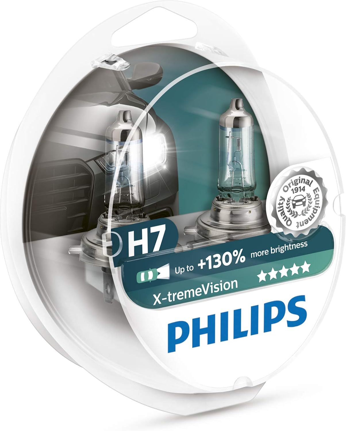 Philips X-treme Vision  130% Headlight Bulbs (Pack of 2) (H7 55W)