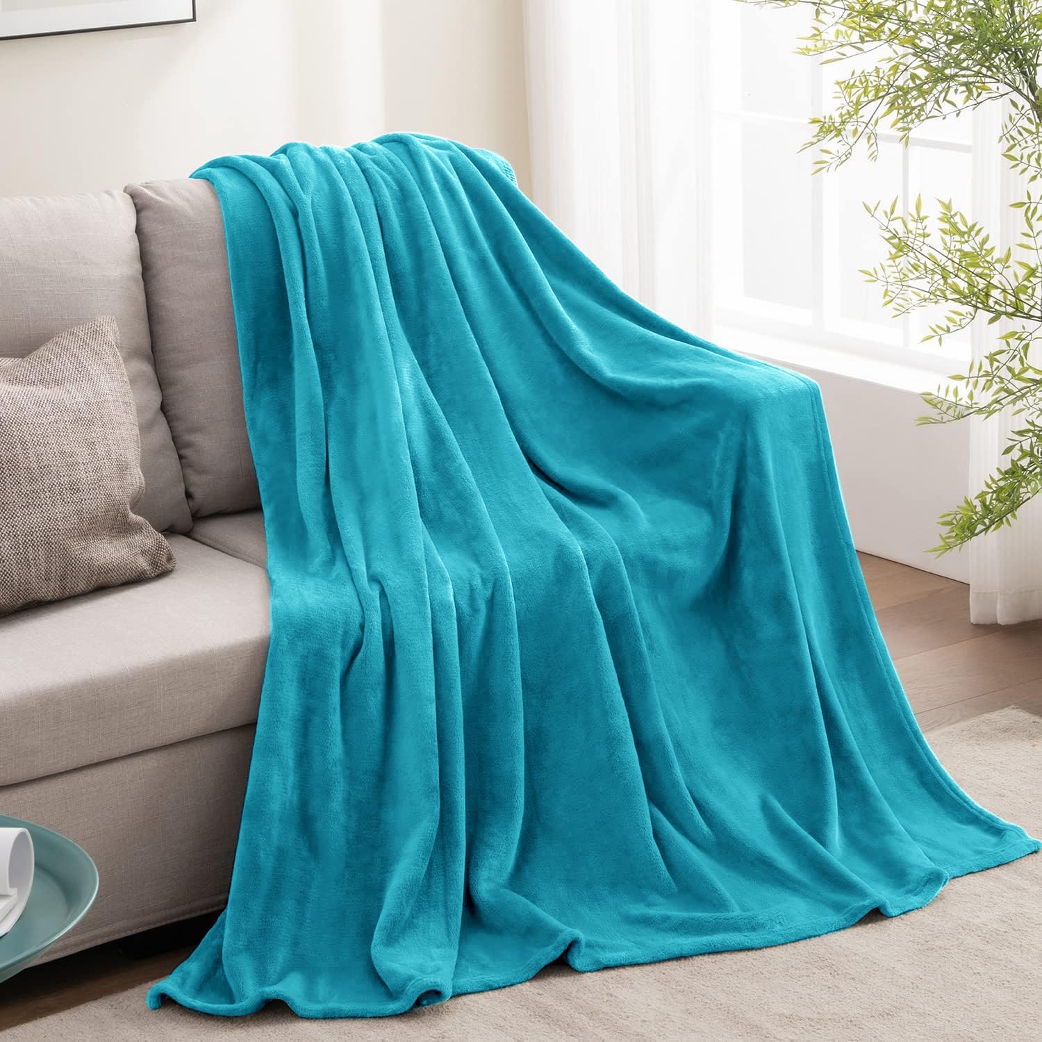 BEDELITE Throw Blanket for Couch and Bed - 300GSM Plush Cozy Fleece Blanket 50x60 Inches Bluebird, Soft Lightweight Blanket for Fall and Winter