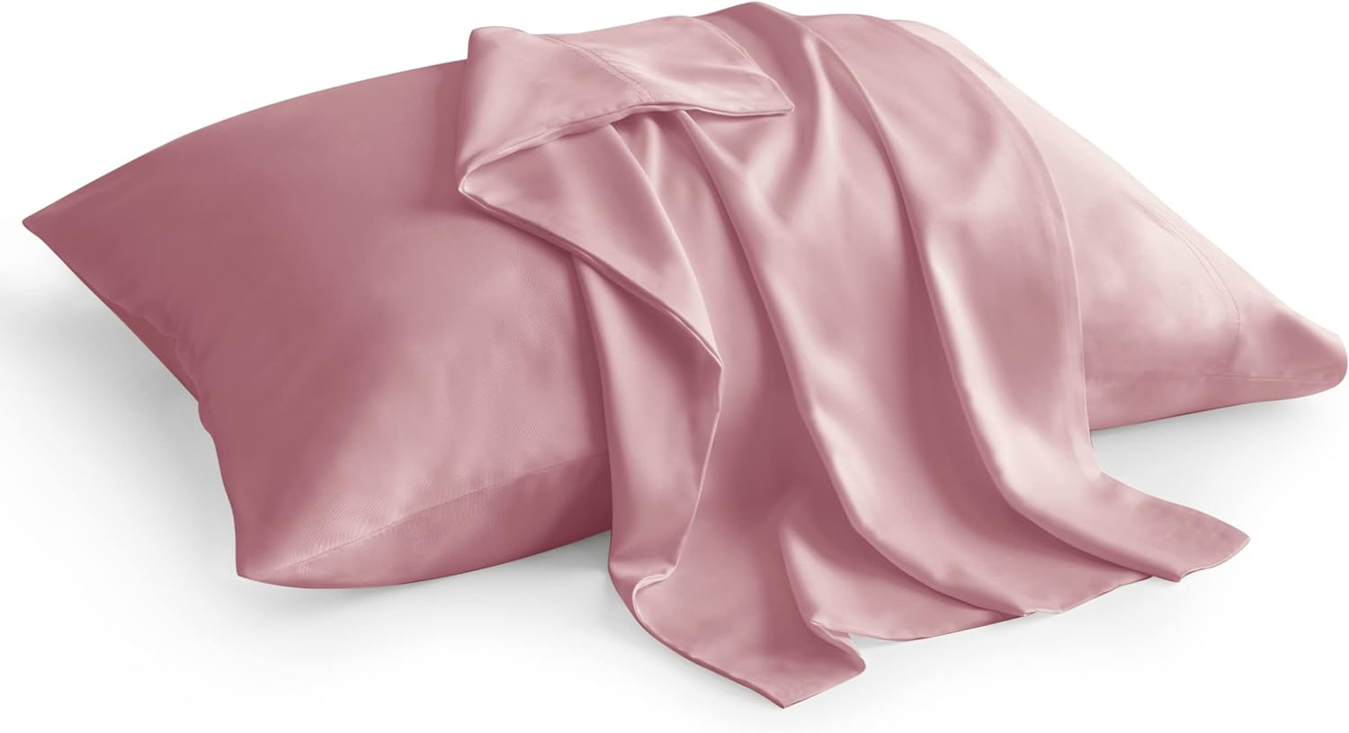 BEDELITE Pillow Cases Queen Size Set of 2, Rayon Derived from Bamboo, Cooling Pillow Cases for Hot Sleepers & Night Sweats, Breathable and Silky Soft Envelope Pillowcases(Rose Pink, 20x30)