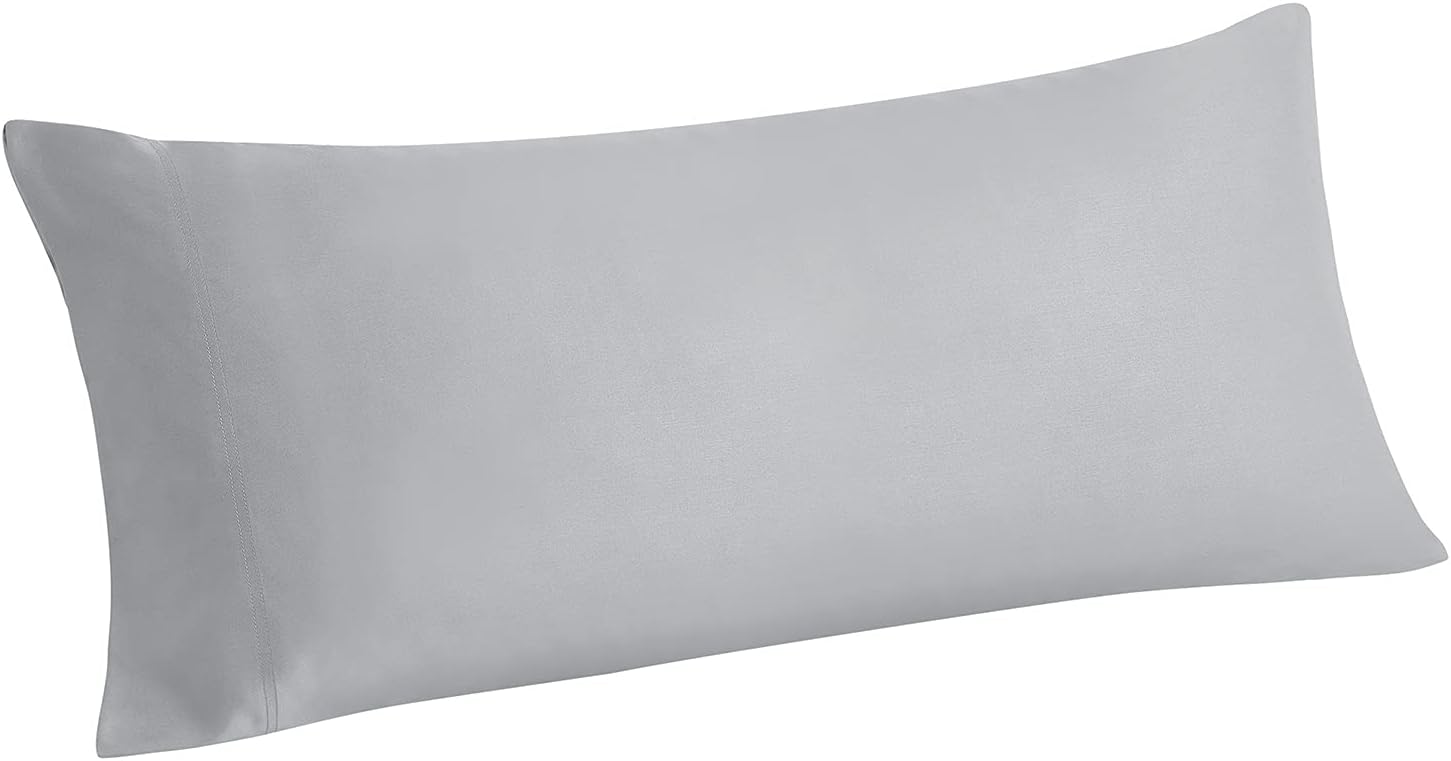 BEDELITE Body Pillow Case Cover, Rayon Made from Bamboo, Cooling Body Pillow Cover for Hot Sleepers and Night Sweats, Breathable & Silky Soft Full Long Pillow Case (Silver Grey, 20x54 Inches)