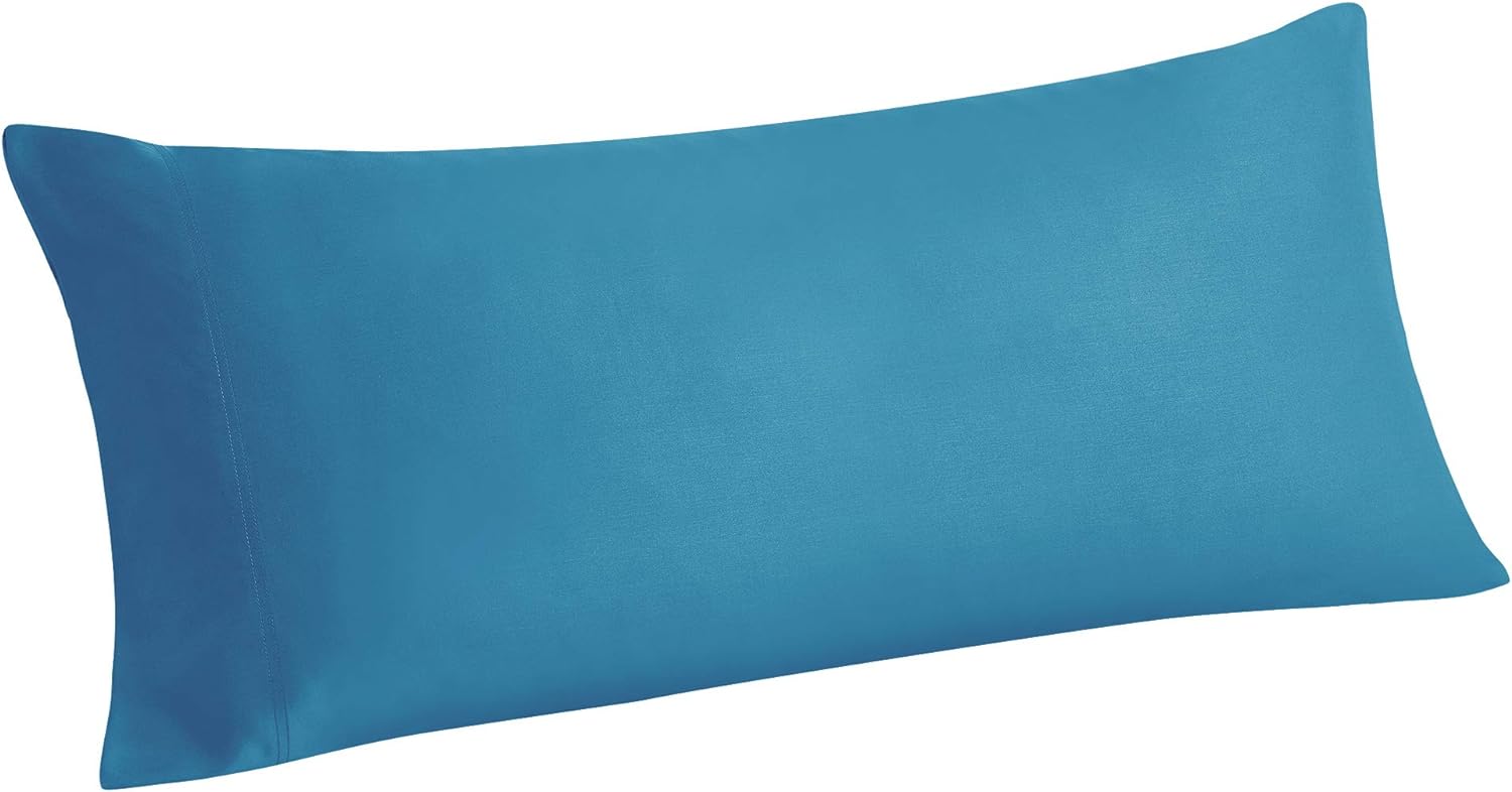 BEDELITE Body Pillow Case Cover, Rayon Made from Bamboo, Cooling Body Pillow Cover for Hot Sleepers and Night Sweats, Breathable & Silky Soft Full Long Pillow Case (Teal, 20x54 Inches)