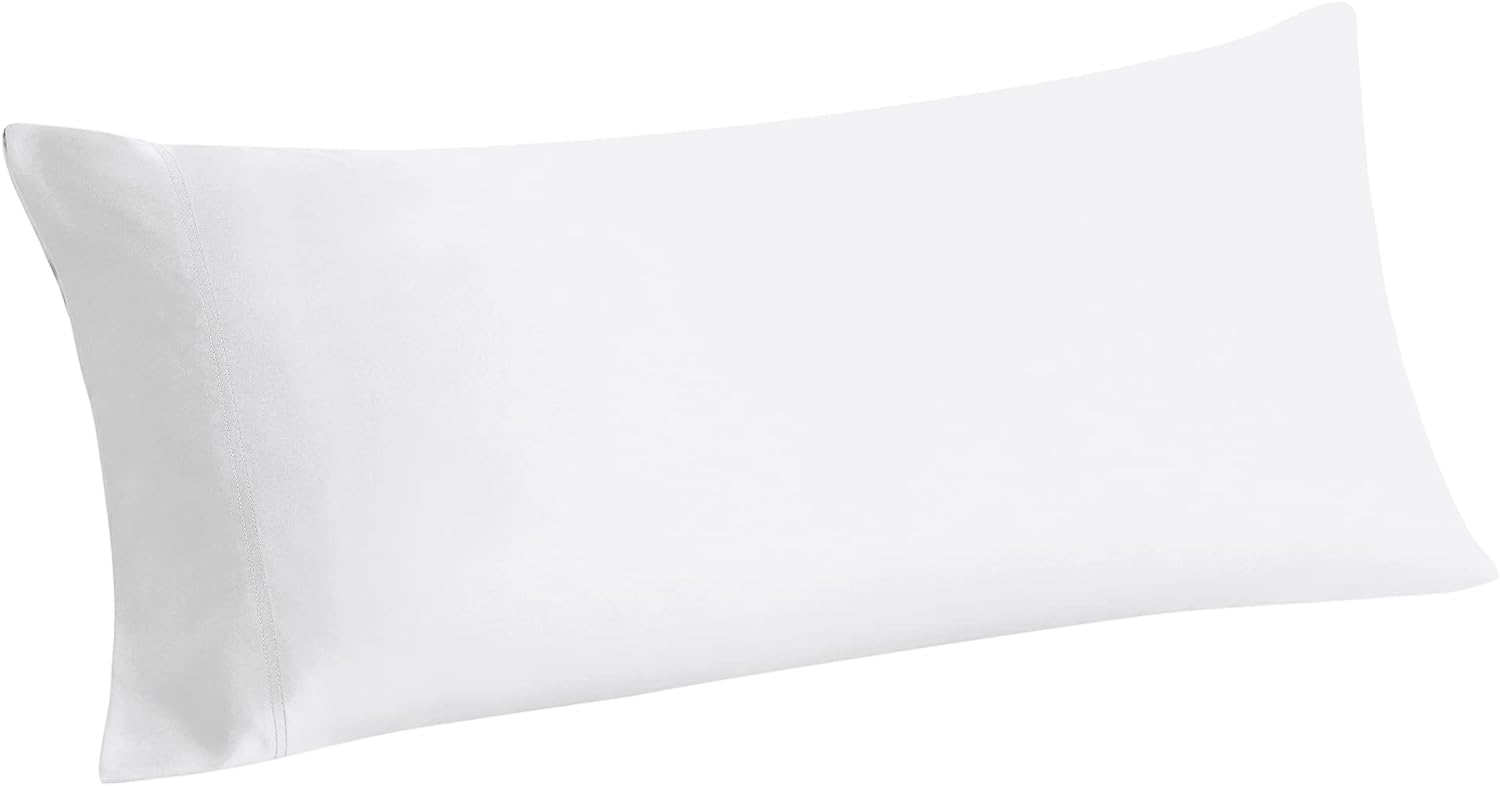 BEDELITE Body Pillow Cover Long Pillow Case, Rayon Made from Bamboo, Breathable & Silky Soft Body Pillow Pillowcase, Cooling Full Body Pillow Case for Hot Sleepers, Night Sweats(White, 20x54 Inches)