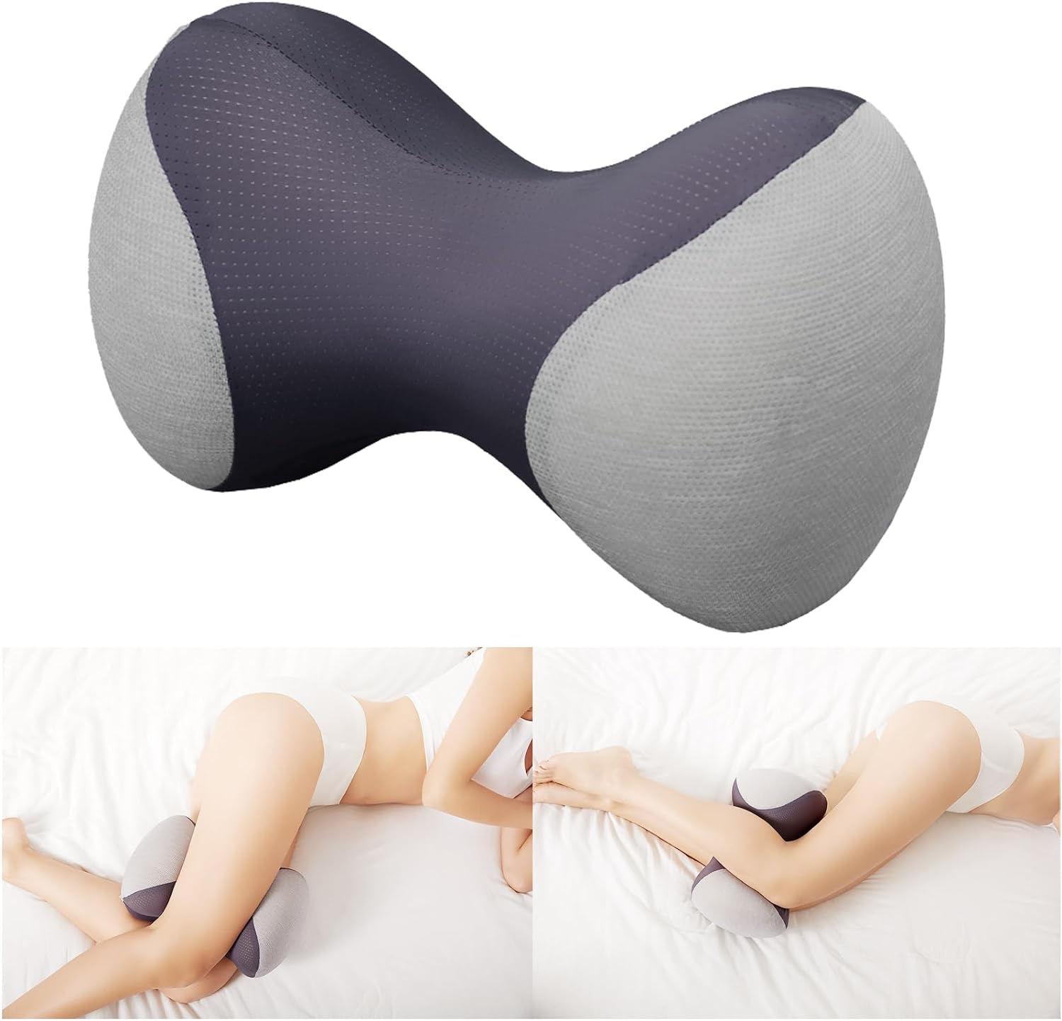 Sleep Better Contour Knee Pillow for Side Sleepers -Comfort Memory Foam Knee Pillow for Between Legs Aligns Spine & Relieves Pressure - Leg Positioner Wedge Pillow