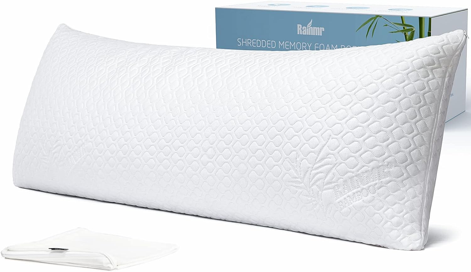 Shredded Memory Foam Full Body Pillow  Side Sleeper  Huggable Long Pillow for Body Relief  with Ultra Soft Cooling Cover, 20 x 54 inches