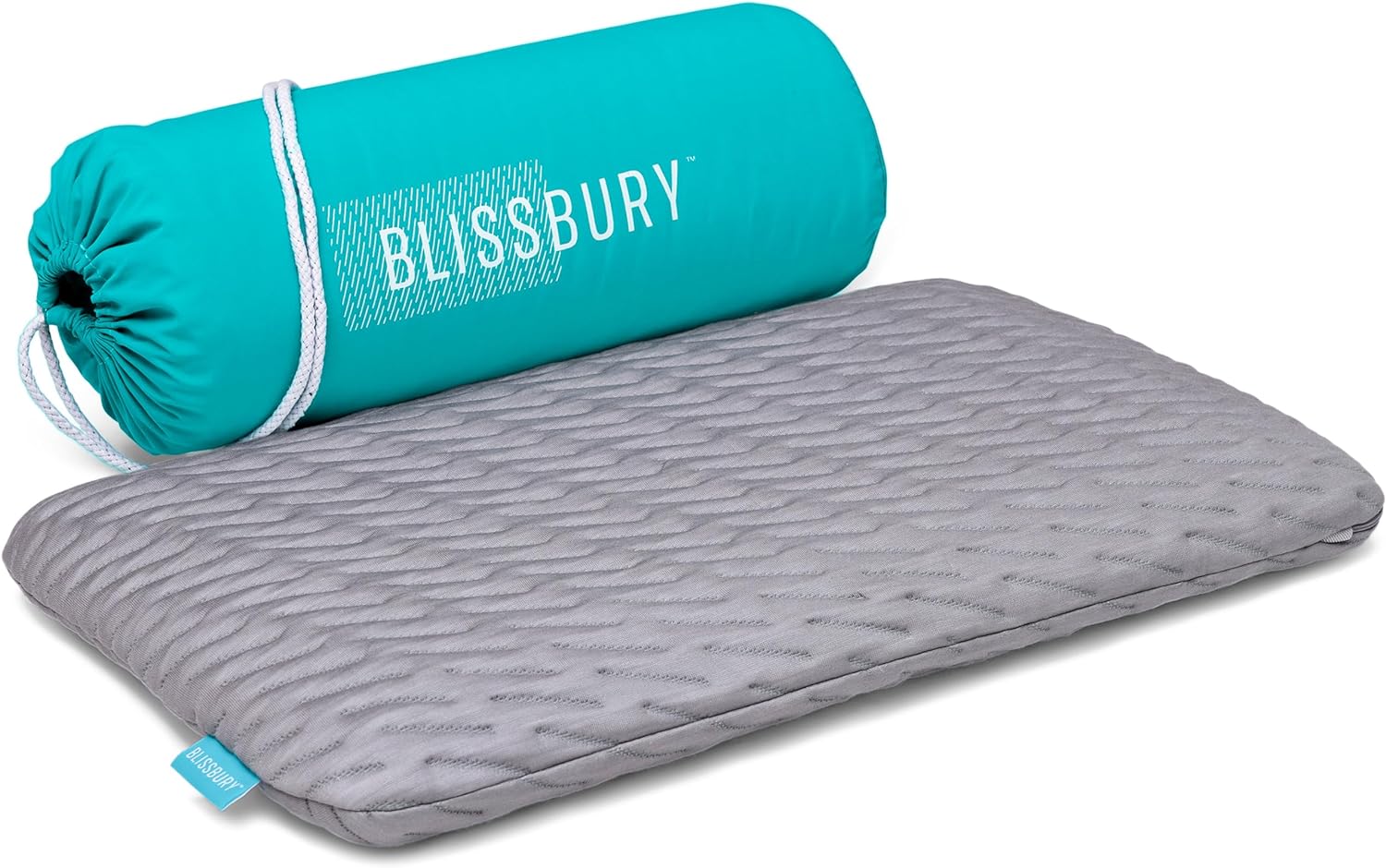 BLISSBURY 2.6 Inch Ultra Thin Pillow for Sleeping | Premium Memory Foam Flat Pillow for Stomach Sleeper | for Back & Stomach Sleeper | Certified Foam for Neck and Back Support | Removable Bamboo Case