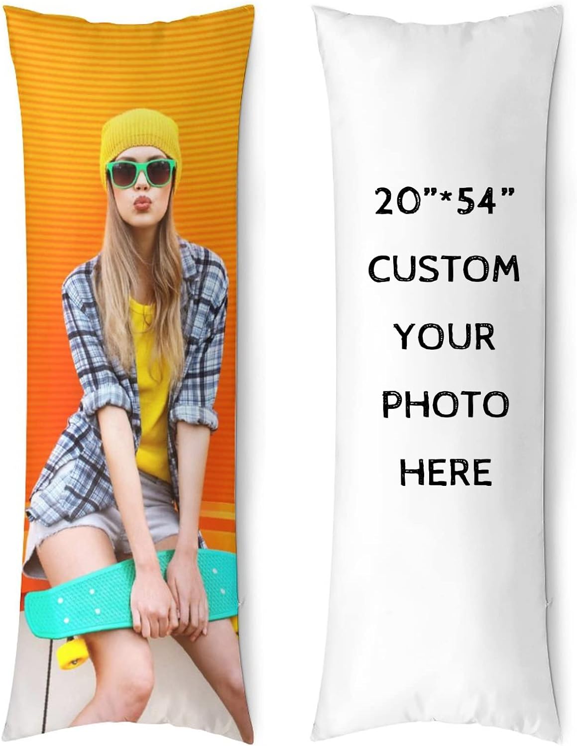 Custom Body Pillow Cover Case Valentines Day Gifts for Couples Personalized Pillow Cases for Girls Customized Gifts for Women 20x54inches