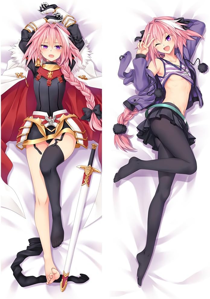 Dakimakura Fate/Apocrypha Astolfo Anime Girl Body Pillow Cover Cosplay Manga Peach Skin Pillowcase (59.1x19.7in/150x50cm)