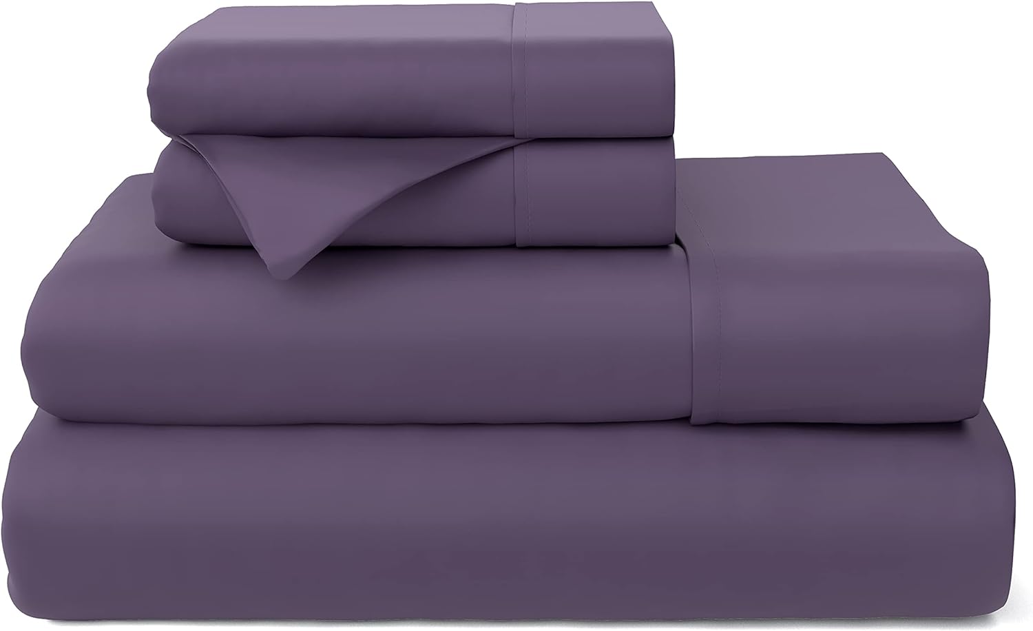 Cosy House Collection Premium Bamboo Bed Sheet Set - Cooling Blend of Rayon Derived from Bamboo - Deep Pocket, Ultra Soft & Breathable Bedding - 4 Piece Set (Cal King, Purple)