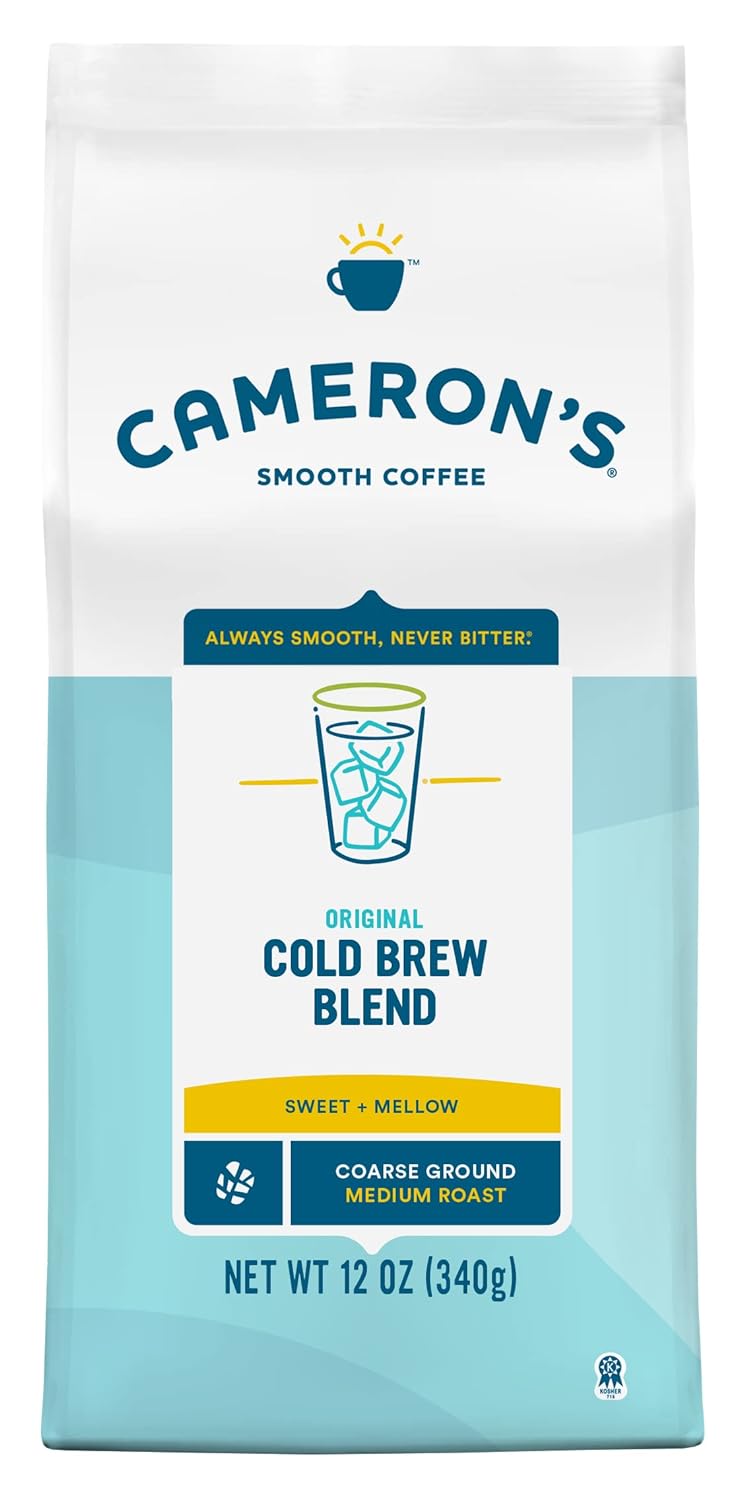 Cameron' Coffee Original Cold Brew Blend Coarse-Ground Coffee, Medium Roast, 100% Arabica, 12-Ounce Bag, (Pack of 1)