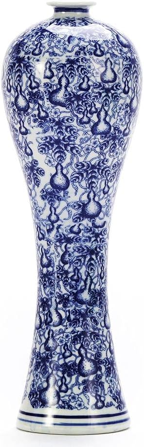 13 China Ceramic Vase Blue and White Porcelain Chinese Handmade Decorative Flower Vase for Living Room, Home Decor, Office, Table Centerpiece