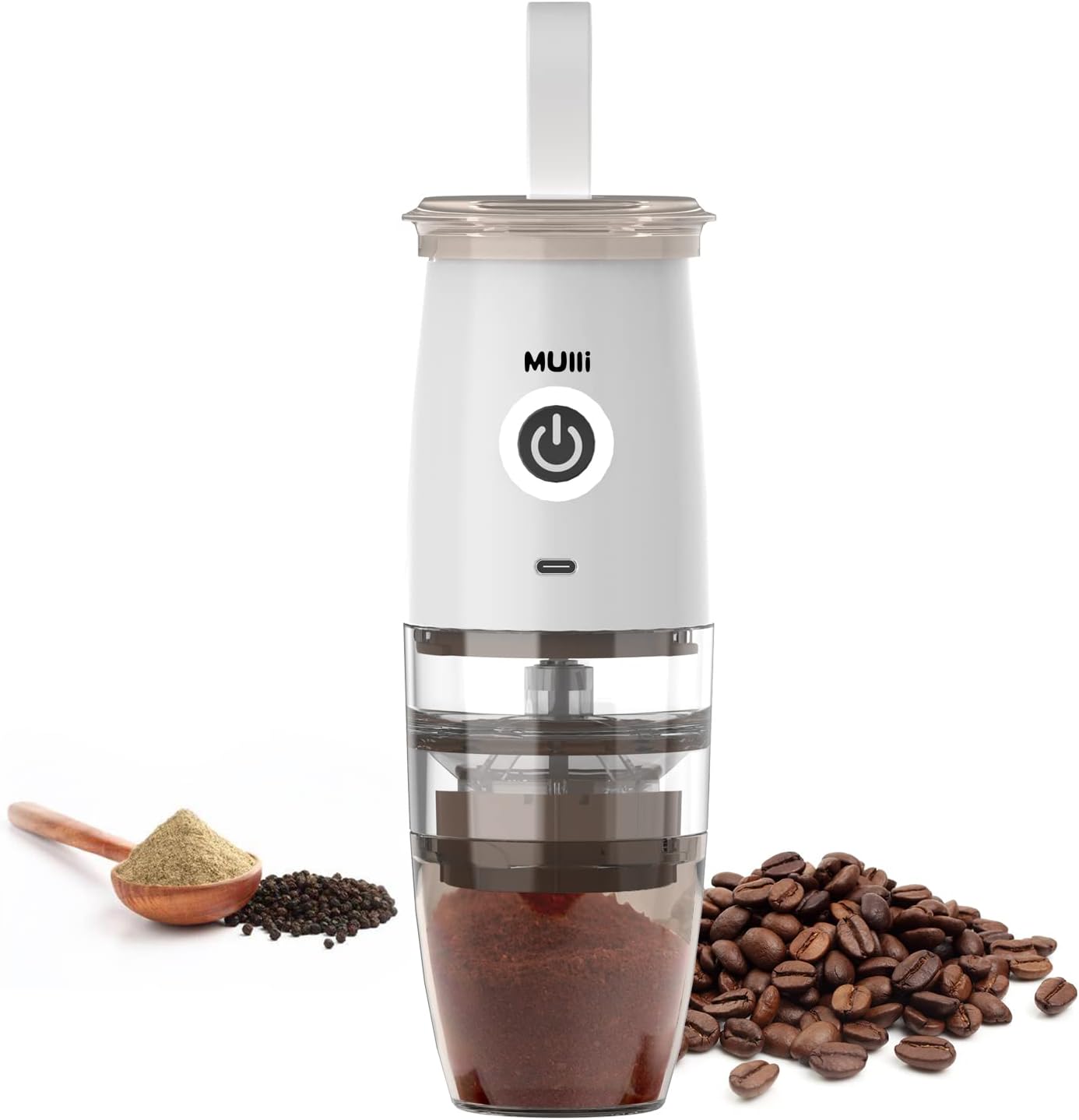 Portable Burr Coffee Grinder,Electric/Manual 2-in-1 Cafe Grind, Adjustable Burr Mill with 5 Precise Grind Setting for Drip/Espresso/PourOver and More