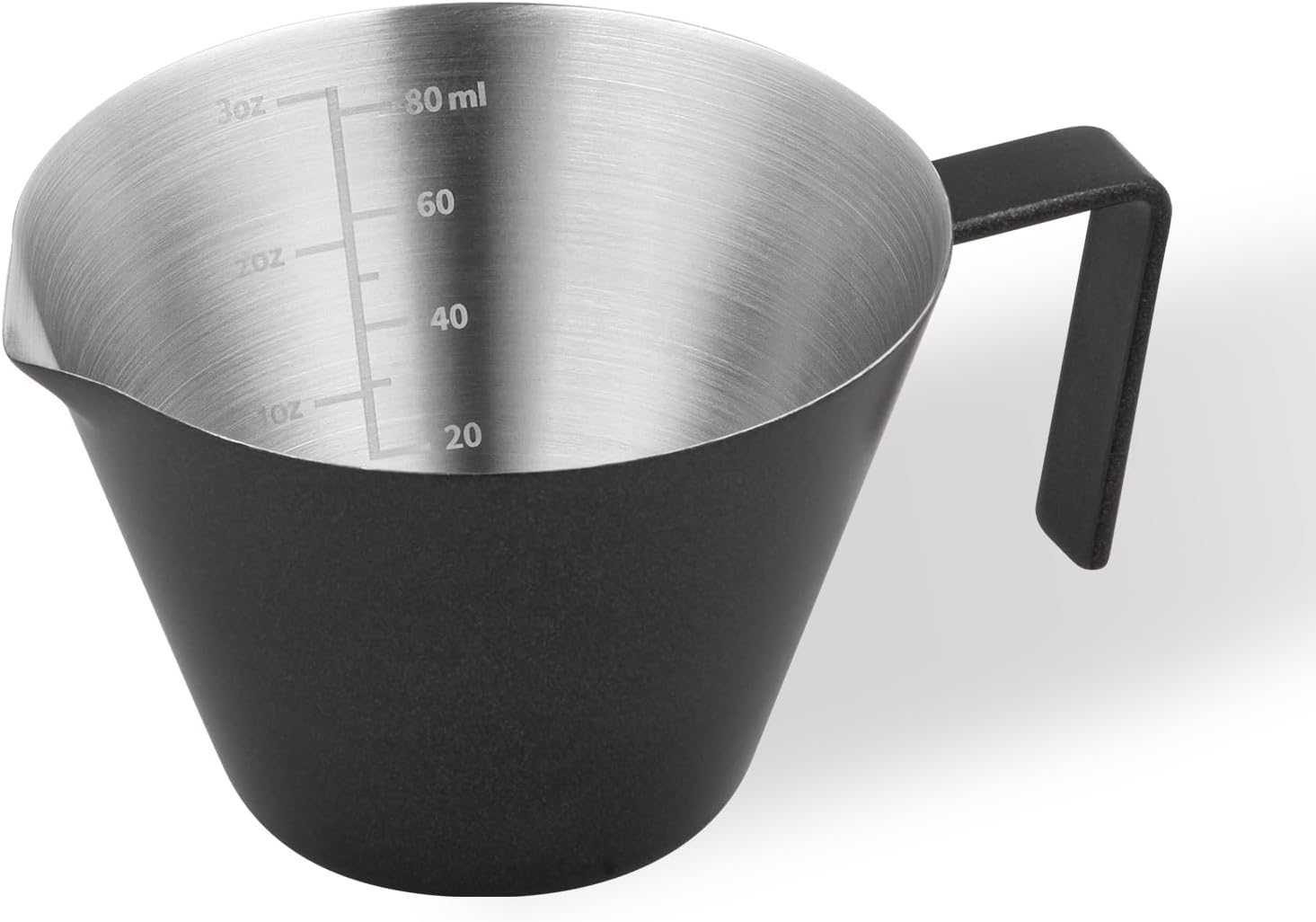 MHW-3BOMBER Espresso Measuring Cup with 1oz/ 2 oz/ 3 oz Marks Espresso Shot Cup Stainless Steel Pouring Cup Coffee Bean Weighing (Matte Black) G5697B