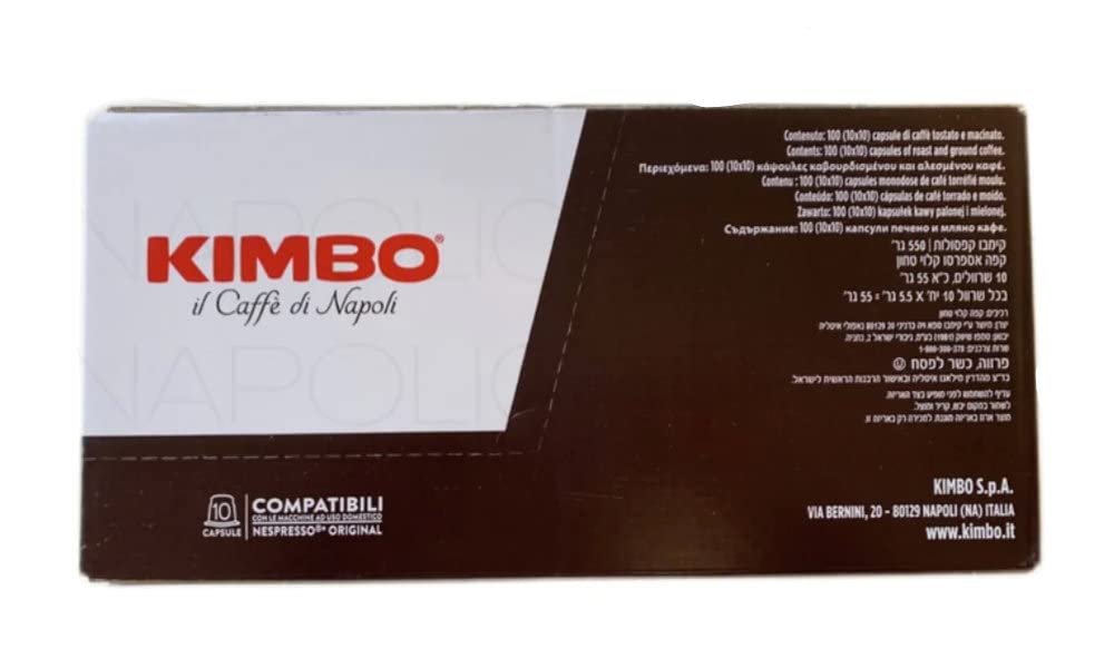 Kimbo Espresso Napoli Nespresso Capsules, 100% Arabica Coffee (Pack of 100 Capsules)