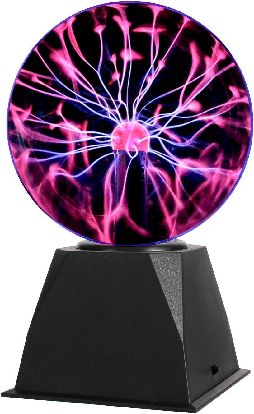 6 Inch Plug-in Magic Plasma Ball Lamp - Touch & Sound Sensitive Interactive Plasma Lamp Nebula Sphere Globe, Science Educational Gift for Decorations/Parties/Bedroom