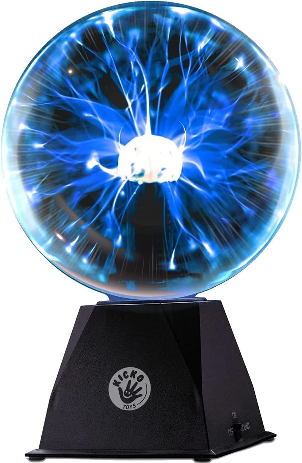 Kicko 7 Blue Plasma Ball Touch Sensitive, Nebula Thunder Lightning Plug-in Plasma Globe, Crystal Ball for Parties, Science Decorations, Props, Light Up Ball for Kids, Bedroom Decor, Home