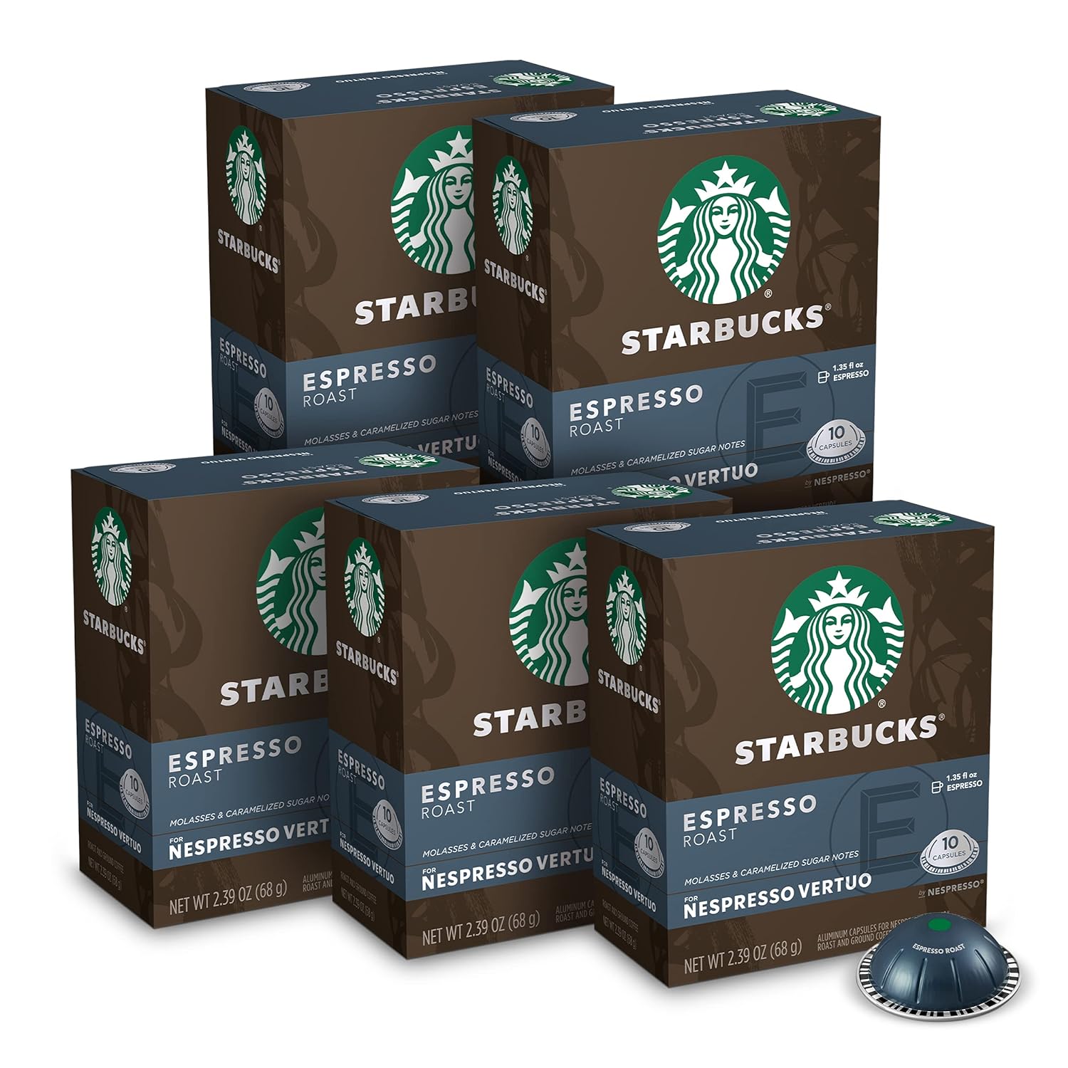 Starbucks by Nespresso Dark Roast Espresso (50-count single serve capsules, compatible with Nespresso Vertuo Line System)