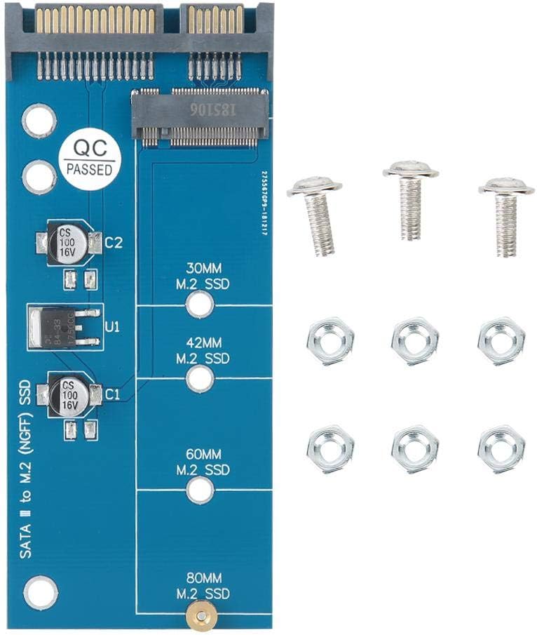 NGFF M.2 to SATA Adapter Card, High Performance M2 SATA Riser Converter for 3cm, 4.2cm, 6cm, 8cm M.2 SSD Solid State Drive