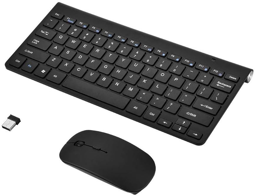 Wireless Keyboard Mouse Combo, 2.4GHz Slim Waterproof Keyboard and Mouse Kit for Desktop, Computer, PC(Black)