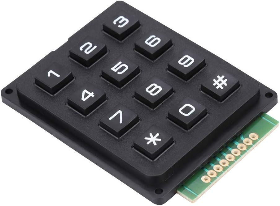 ASHATA 12 Button Keyboard Modules, 12 Keys 3x4 Push Buttons External Keypad Modules for MCU