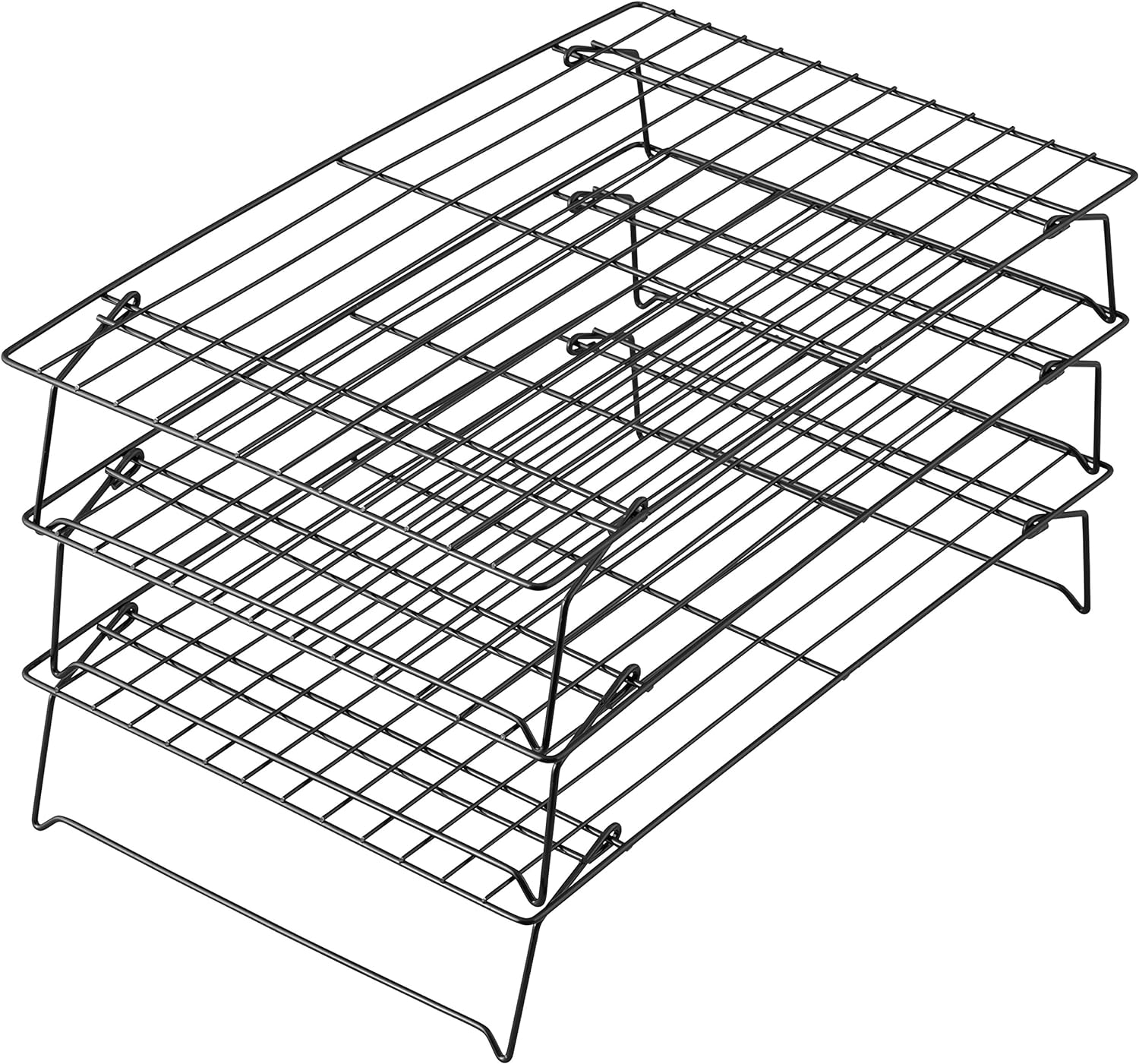 Wilton Excelle Elite 3-Tier Cooling Rack for Cookies, Cake and More - Cool Batches of Cookies, Cake Layers or Finger Foods, Black