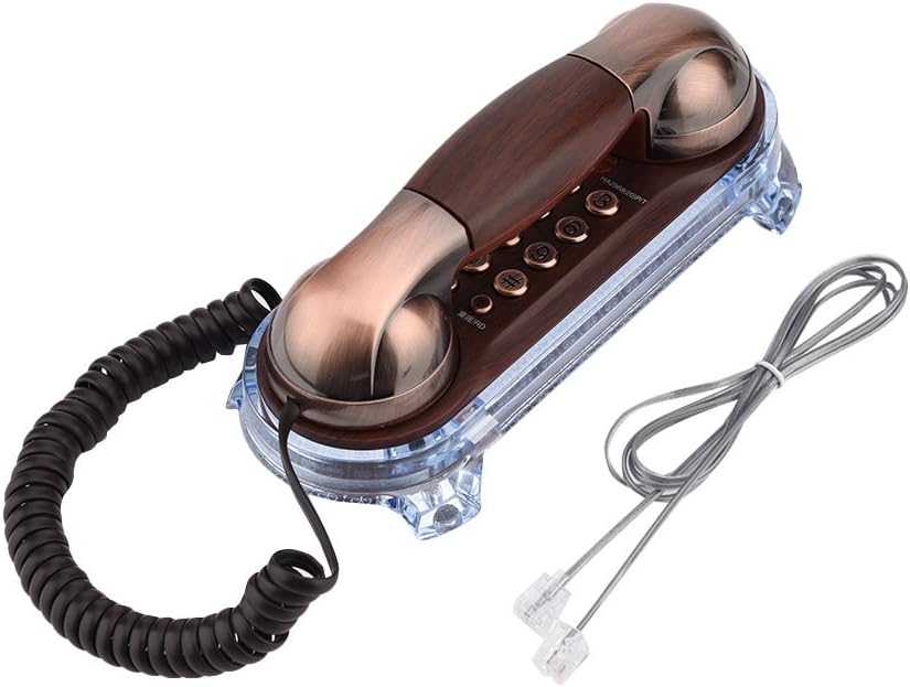 Antique Retro Wall Mounted Telephone, Fashionable Corded Phone with Adjustable Volume, Redial and Pause, Vintage Telephone with Bottom, Landline for Placing Table and Hanging Wall