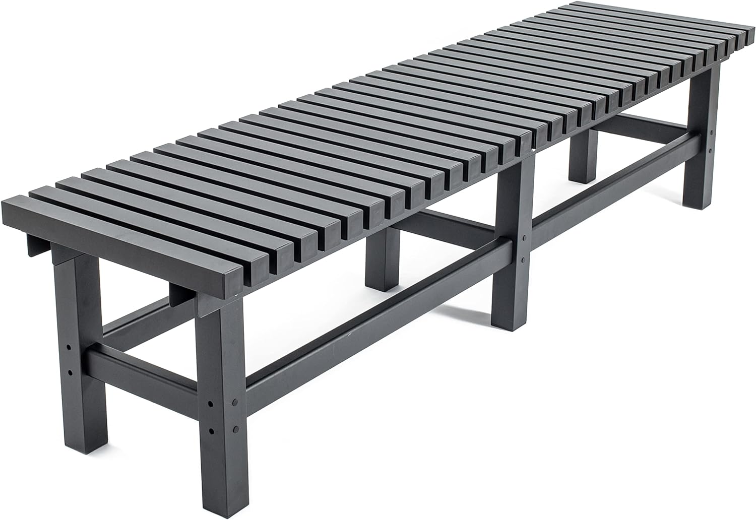 Aluminum Outdoor Bench, 69.7x17.72x16.54 inch Patio Bench Black, Light Weight High Load-Bearing Outdoor Bench, Powder Coated Aluminum Bench for Park Garden, Patio and Lounge