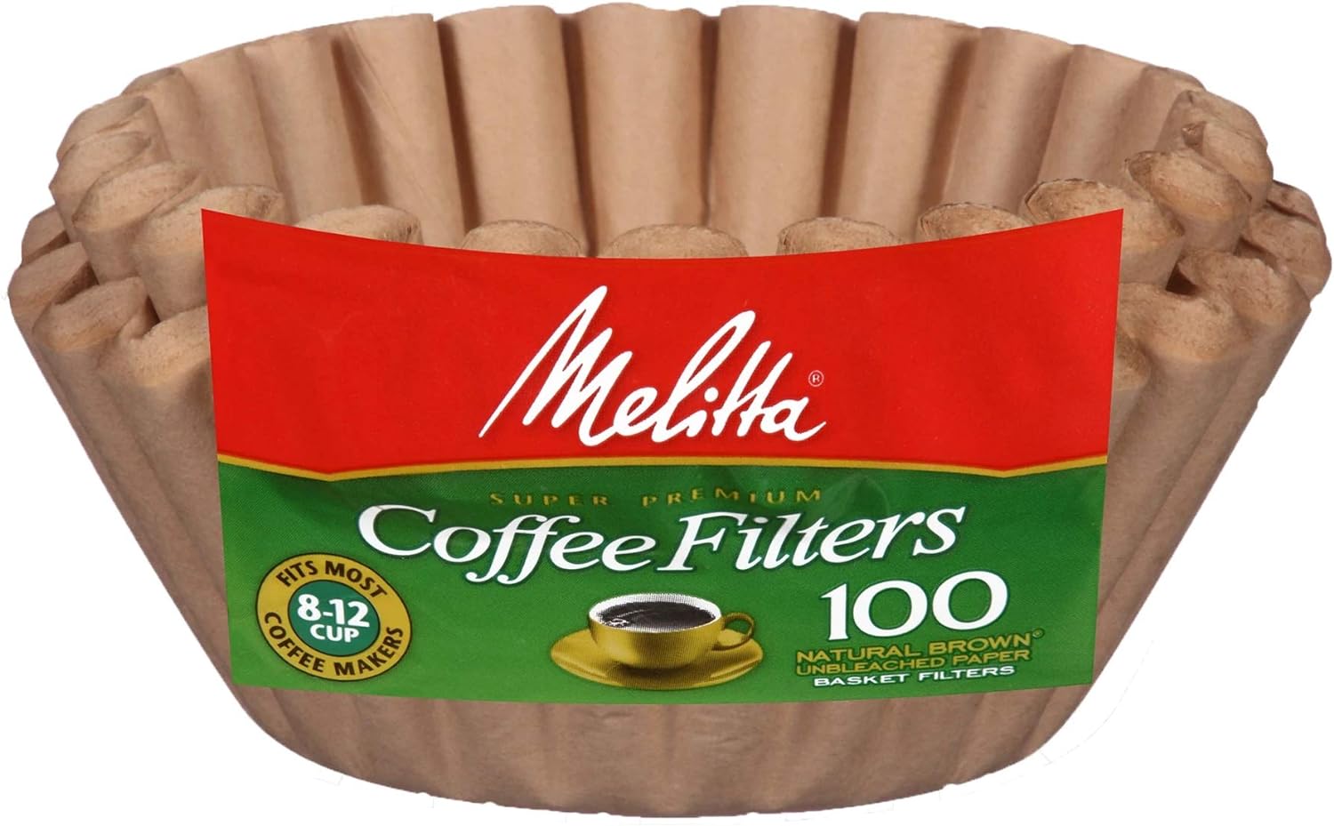 Melitta Basket Coffee Filters Natural Brown Unbleached 100 Count