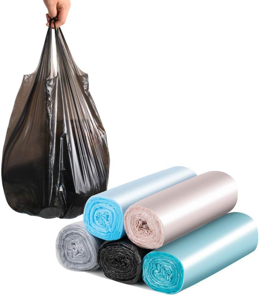 Trash Bags, 5 Rolls/100 Counts Small Garbage Bags for Office, Kitchen,Bedroom Waste Bin,Colorful Portable Strong Rubbish Bags,Wastebasket Bags