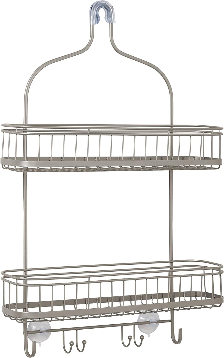 Zenna Home Extra Wide Hanging Over-the-Shower Caddy, Satin Nickel