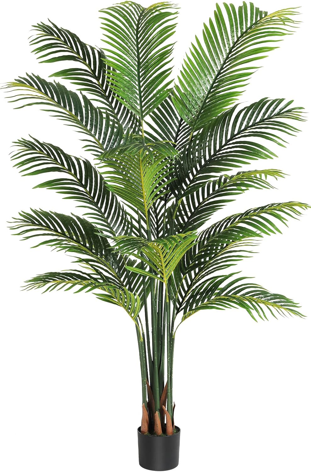 VIAGDO Artificial Fake Palm Tree 6ft Tall with 16 Detachable Trunks Faux Tropical Palm Silk Plant Feaux Dypsis Lutescens Plants in Pot for Home Office Living Room Floor Decor Indoor