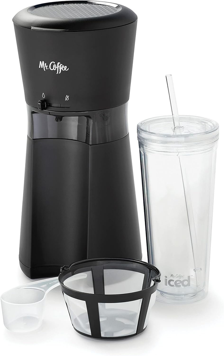 Mr. Coffee Iced Coffee Maker, Single Serve Machine with 22-Ounce Tumbler and Reusable Coffee Filter, Black