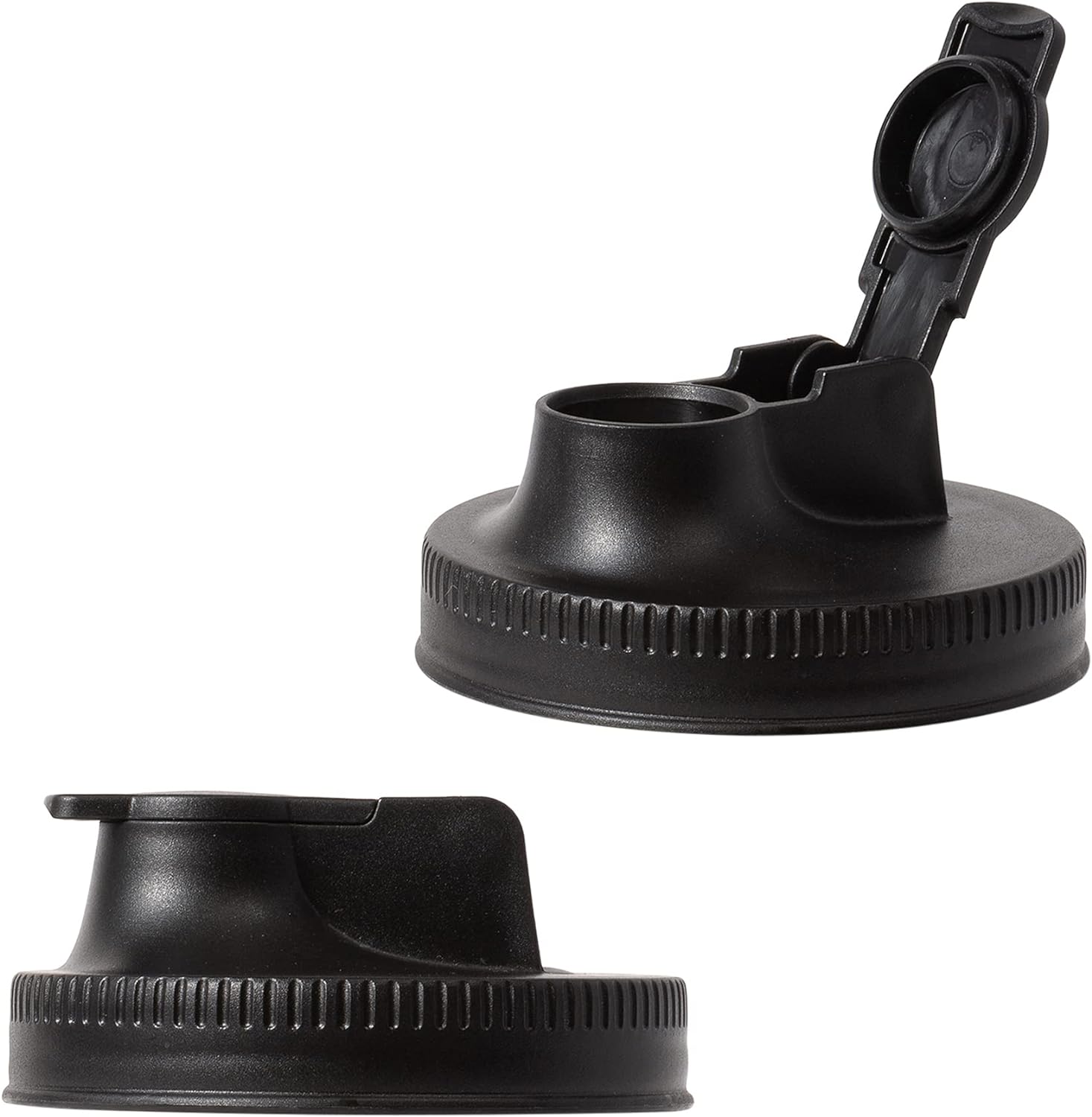 Jarware 82685 Black Wide Mouth Mason Jar Spout Lids, Set of 2