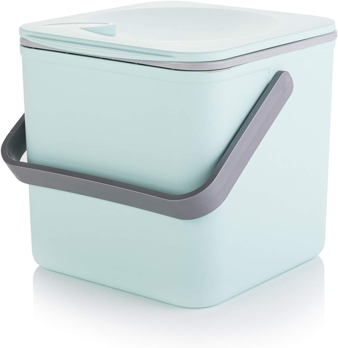 Minky Homecare Kitchen Compost Bin  Countertop Food Waste Caddy with Easy Wipe Clean Interior  Made in The UK - 3.5L (0.9 gal.) (Pastel Green)