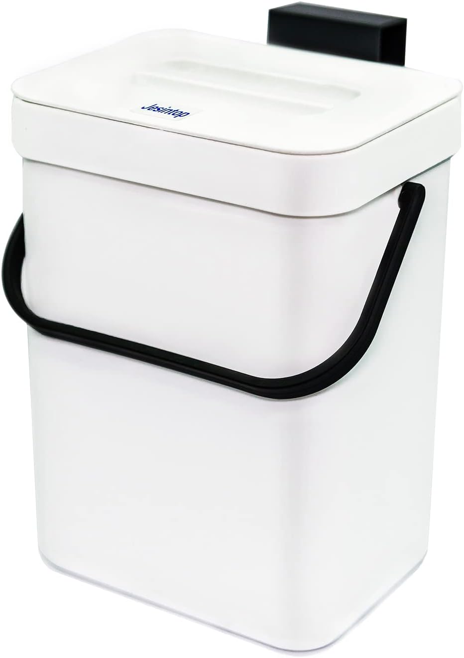 Kitchen Compost Bin Indoor for Counter Top,Hanging Small Trash Can with Lid,Food Waste Bin,Mountable Compost Busket 1.3 Gal/5 L Series,White