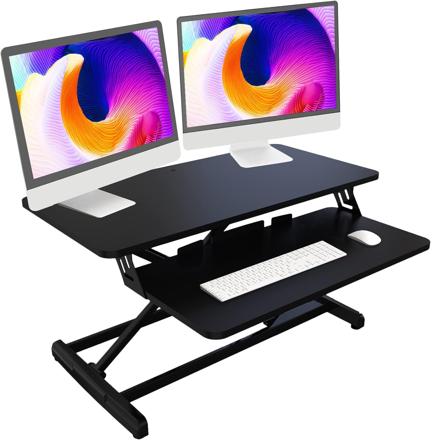 Pro Plus Standing Desk Converter, 35 Inch Sit Stand Up Desk Riser, Height Adjustable Sit Stand Desk Converter, Tabletop Stand Up Desk Workstation, fits Dual Monitor