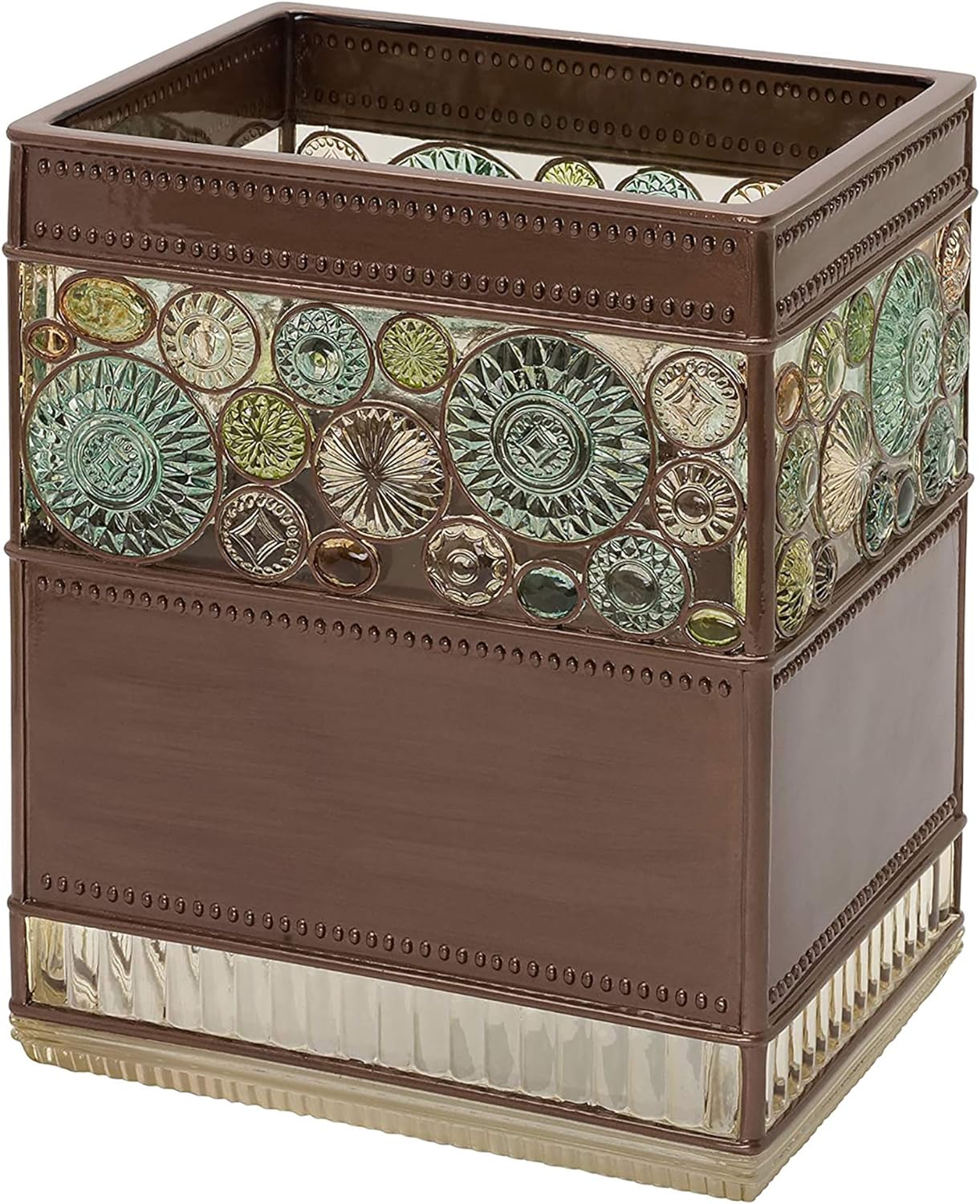 Zenna Home, India Ink Boddington, Bronze with Translucent Colors Waste Basket