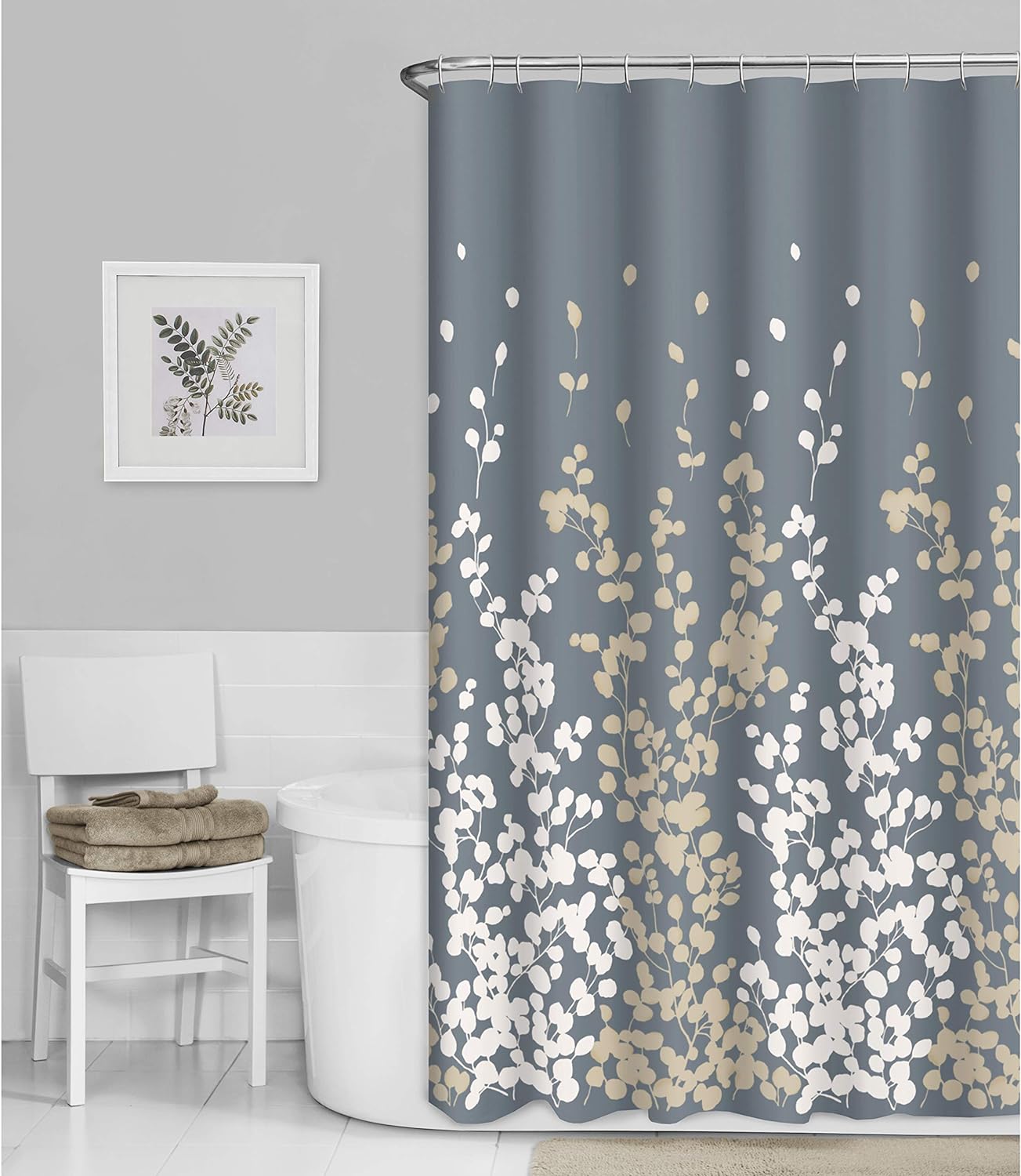 Maytex Sylvia Fabric Shower Curtain, 70 x 72