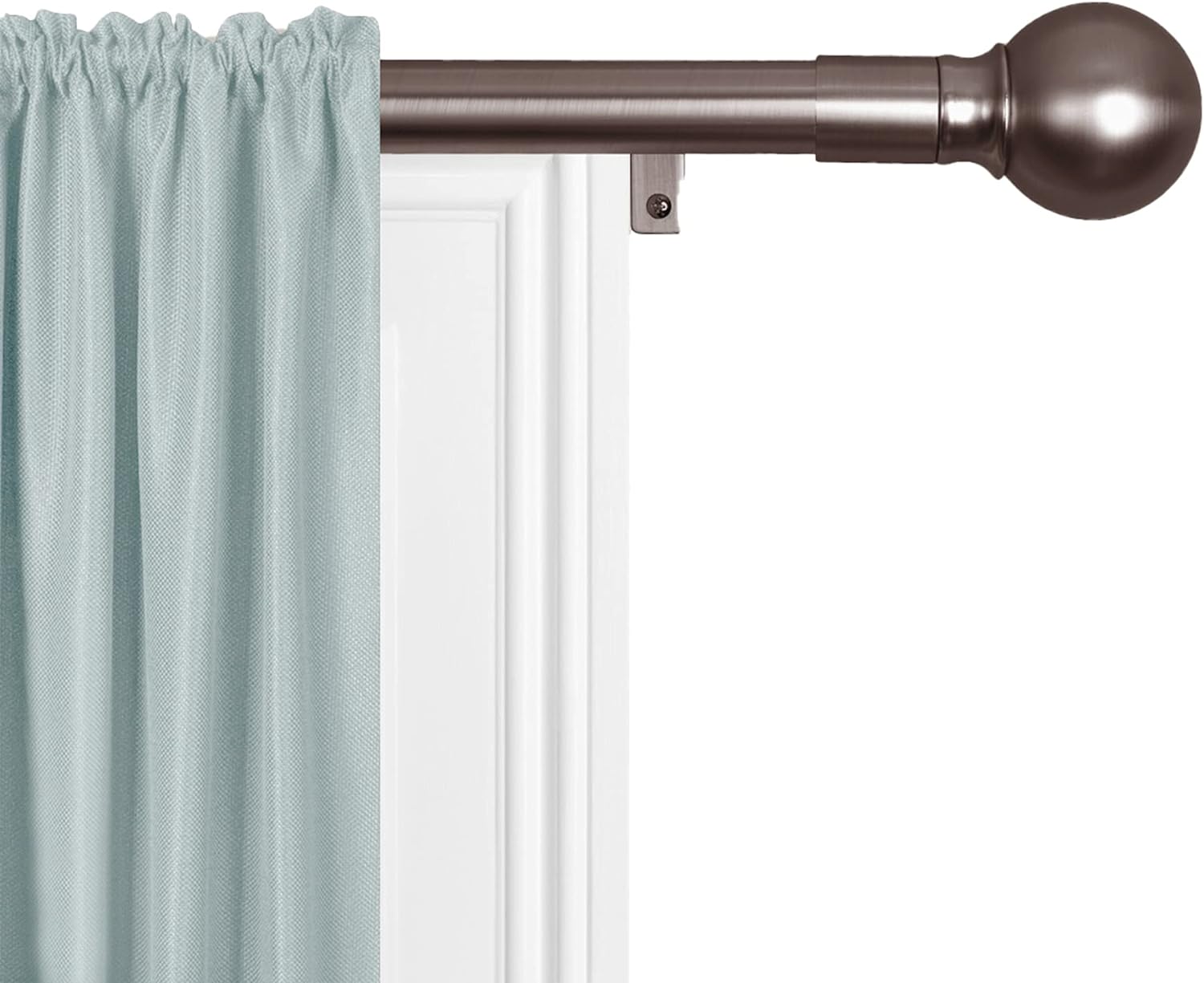 Maytex Smart Measuring Easy Install Drapery Window Rod, Ball Finial, 48 to 120 in, Oil Rubbed Bronze