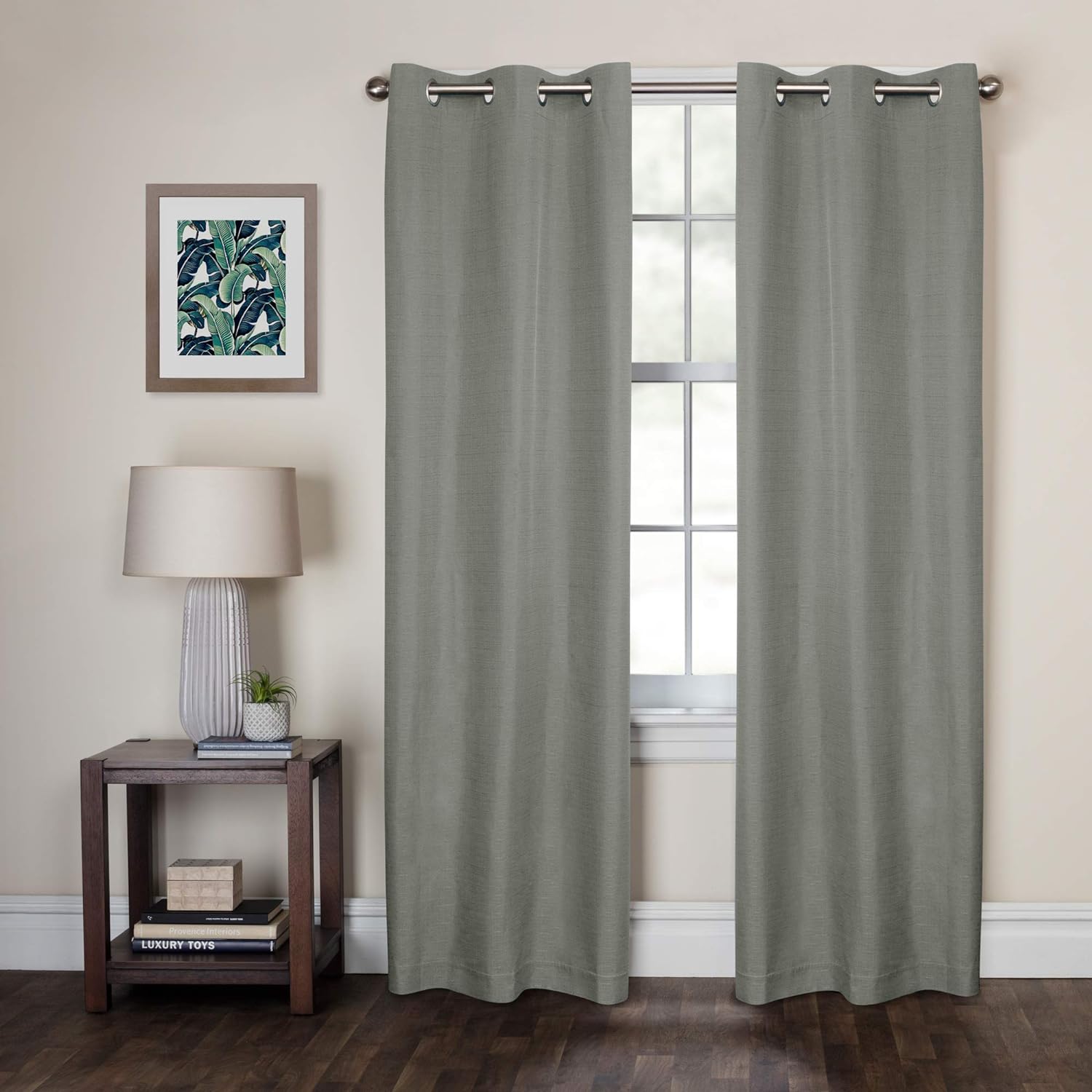 Zenna Home Smart Curtains Kelsey Light Zero 100% Blackout Window Panels, 40 x 84 Inches, Package of 2 Panels, Silver