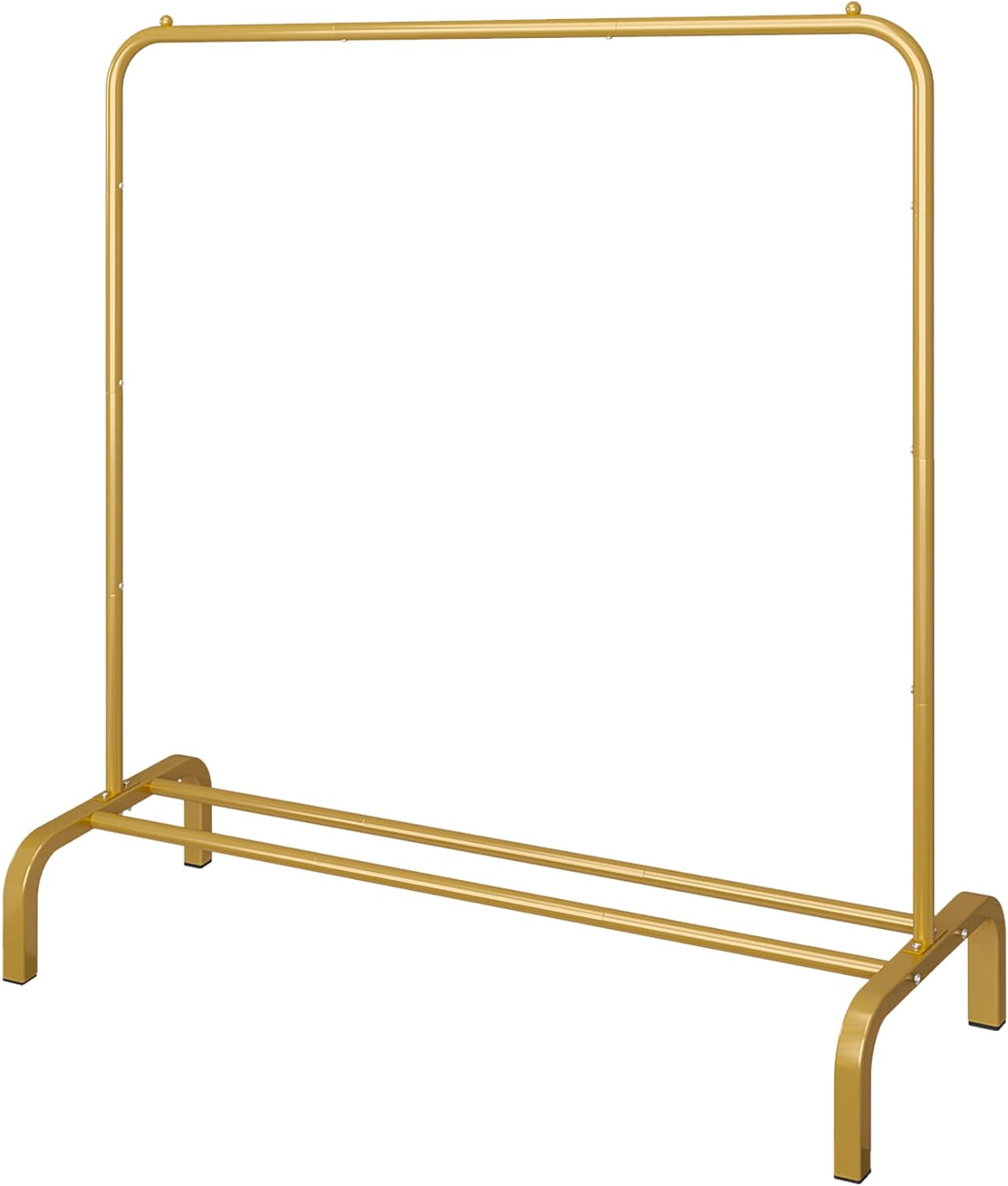 JIUYOTREE Metal 43.3 Inches Garment Rack with Bottom Shelf Clothing Rack for Hanging Clothes Coats Skirts Shirts Sweaters Gold