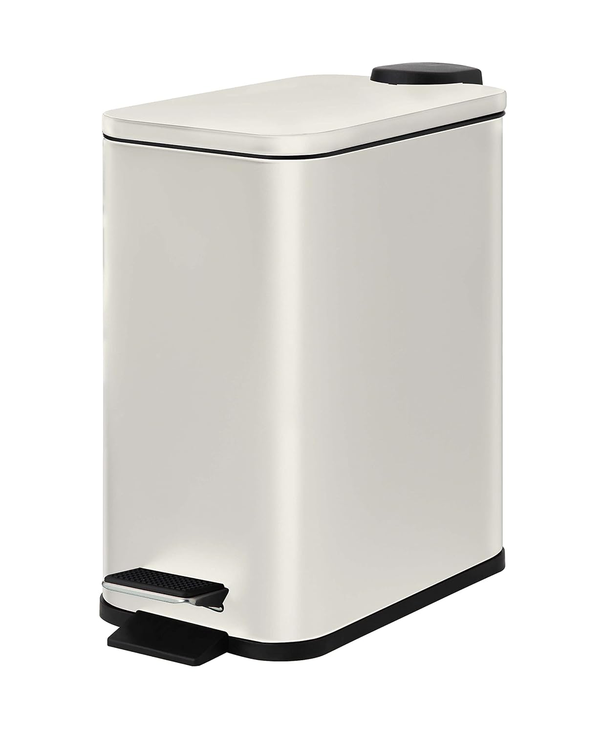 SunnyPoint 5 Liter / 1.32 Gallon Trash Can with Plastic Inner Buckets; Rectangle Bathroom, Office, Kitchen, and Bedroom Step On and Slow Close