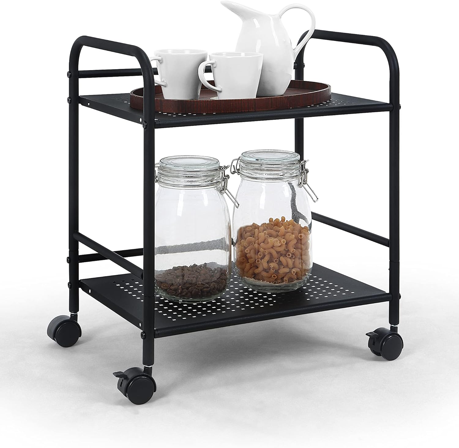 SunnyPoint Minimalist Style Utility Rolling Shelf Cart (BLK)