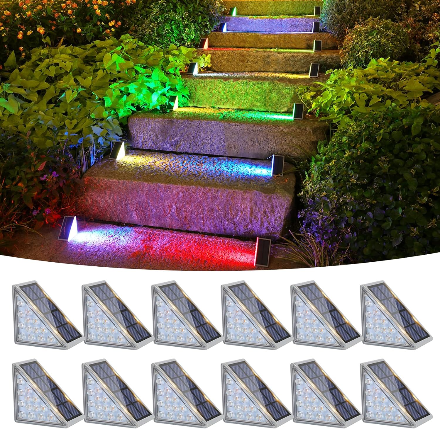 The VOLISUN Solar Stair Lights feature a sleek and modern design, blending well with various outdoor decors. The compact size ensures they are not obtrusive, making them ideal for staircases. The option of 7 fixed colors adds a vibrant touch, allowing for customization according to preferences or occasions. These solar-powered lights are environmentally friendly and cost-efficient. They harness solar energy effectively, even on cloudy days, providing consistent lighting throughout the night. The