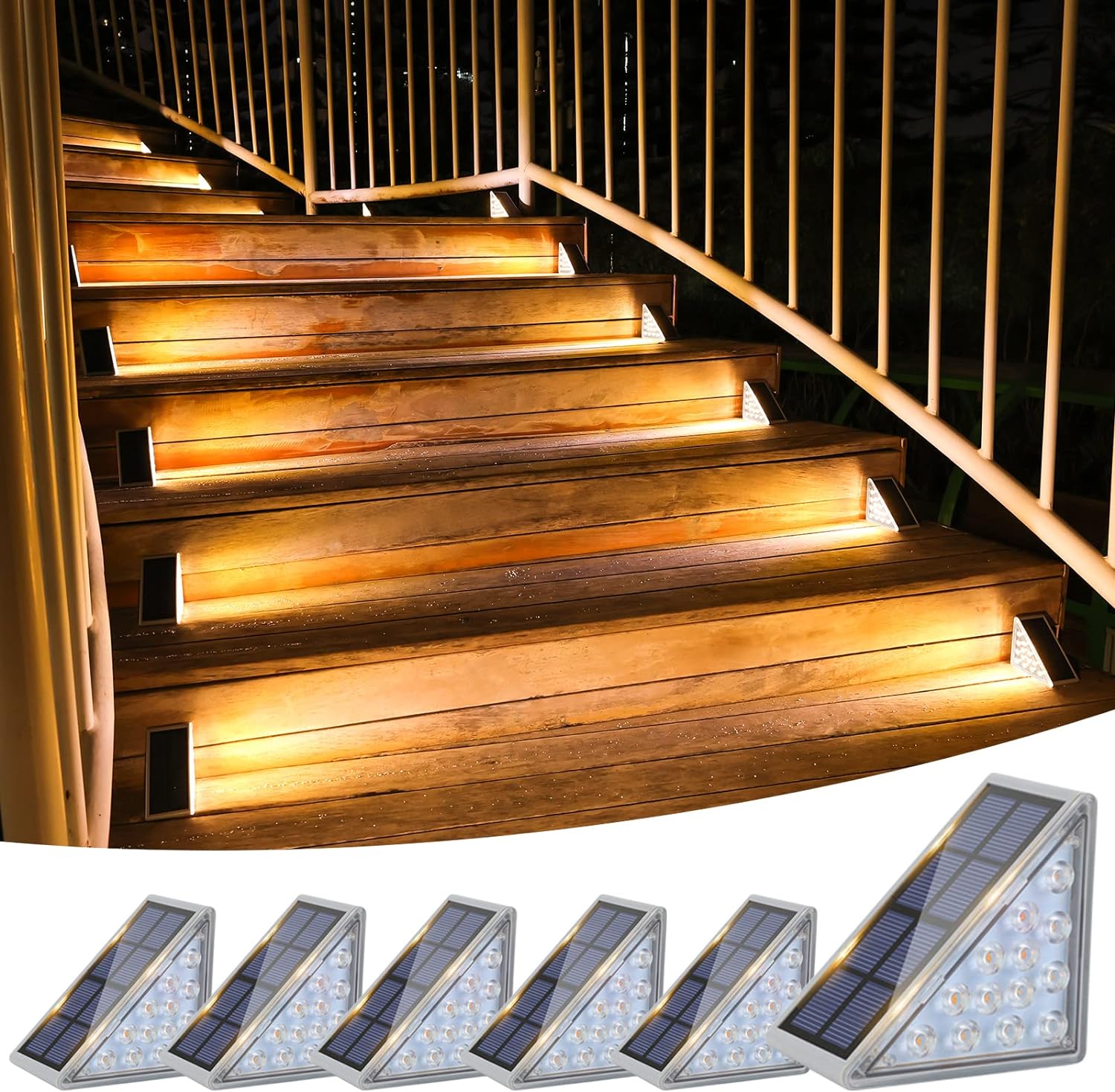 The VOLISUN Solar Stair Lights feature a sleek and modern design, blending well with various outdoor decors. The compact size ensures they are not obtrusive, making them ideal for staircases. The option of 7 fixed colors adds a vibrant touch, allowing for customization according to preferences or occasions. These solar-powered lights are environmentally friendly and cost-efficient. They harness solar energy effectively, even on cloudy days, providing consistent lighting throughout the night. The