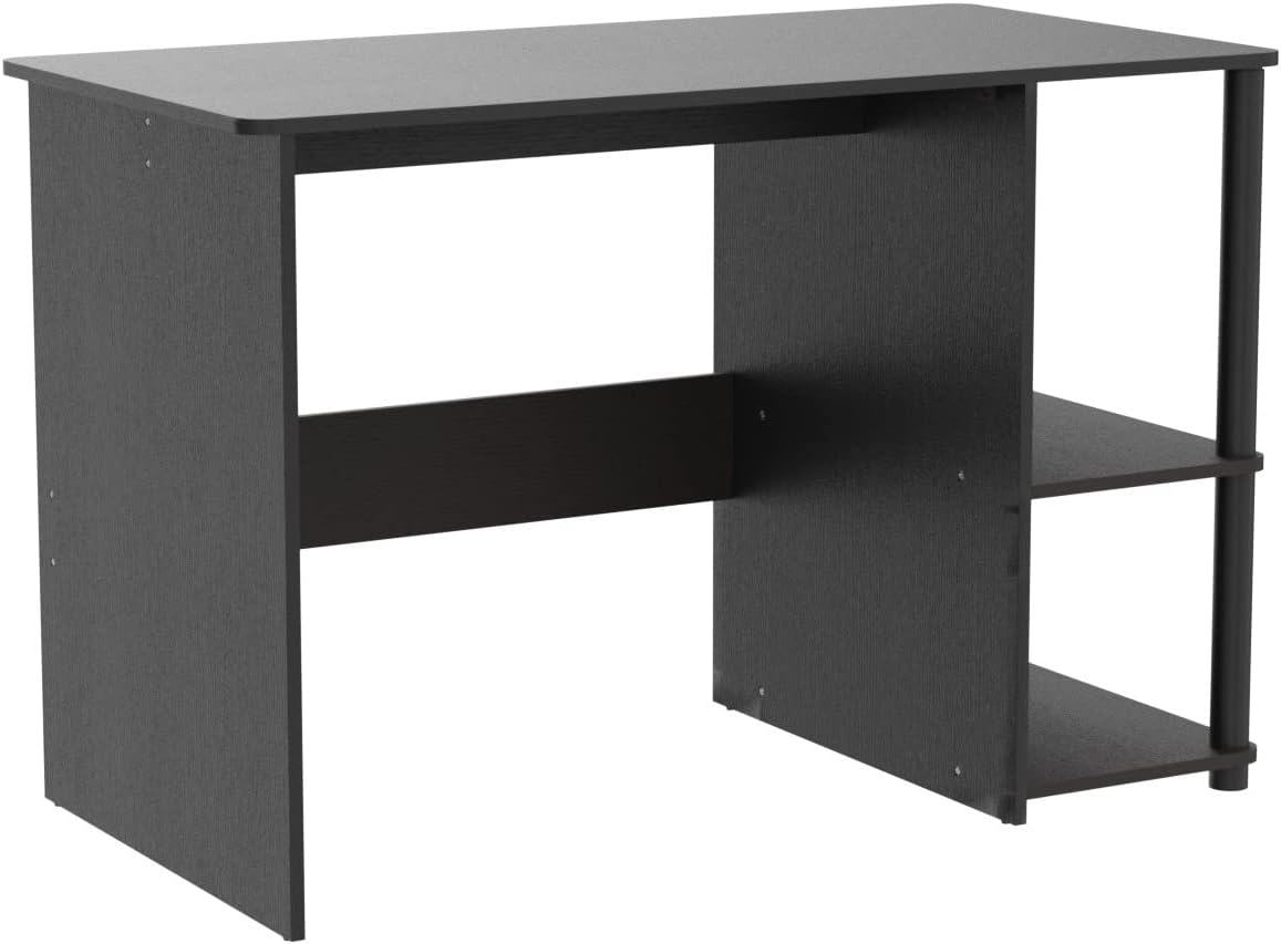 SHW Cyrus Home Office Desk with Shelves, Espresso