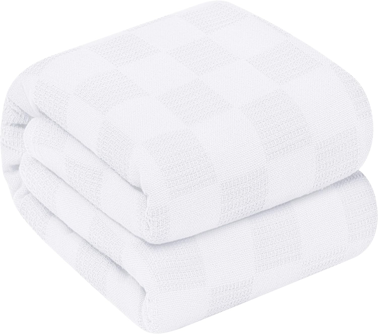 Oakias 100% Cotton Blanket Queen Size (90 x 90 Inches) White  350 GSM  Lightweight Thermal Blanket  Ideal for All Seasons  Perfect for Covering Any Bed