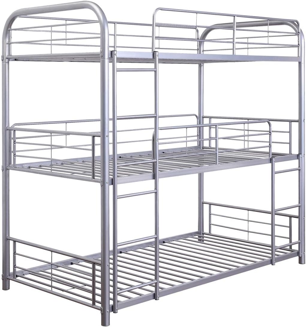 Acme Cairo Triple Twin Bunk Bed in Silver