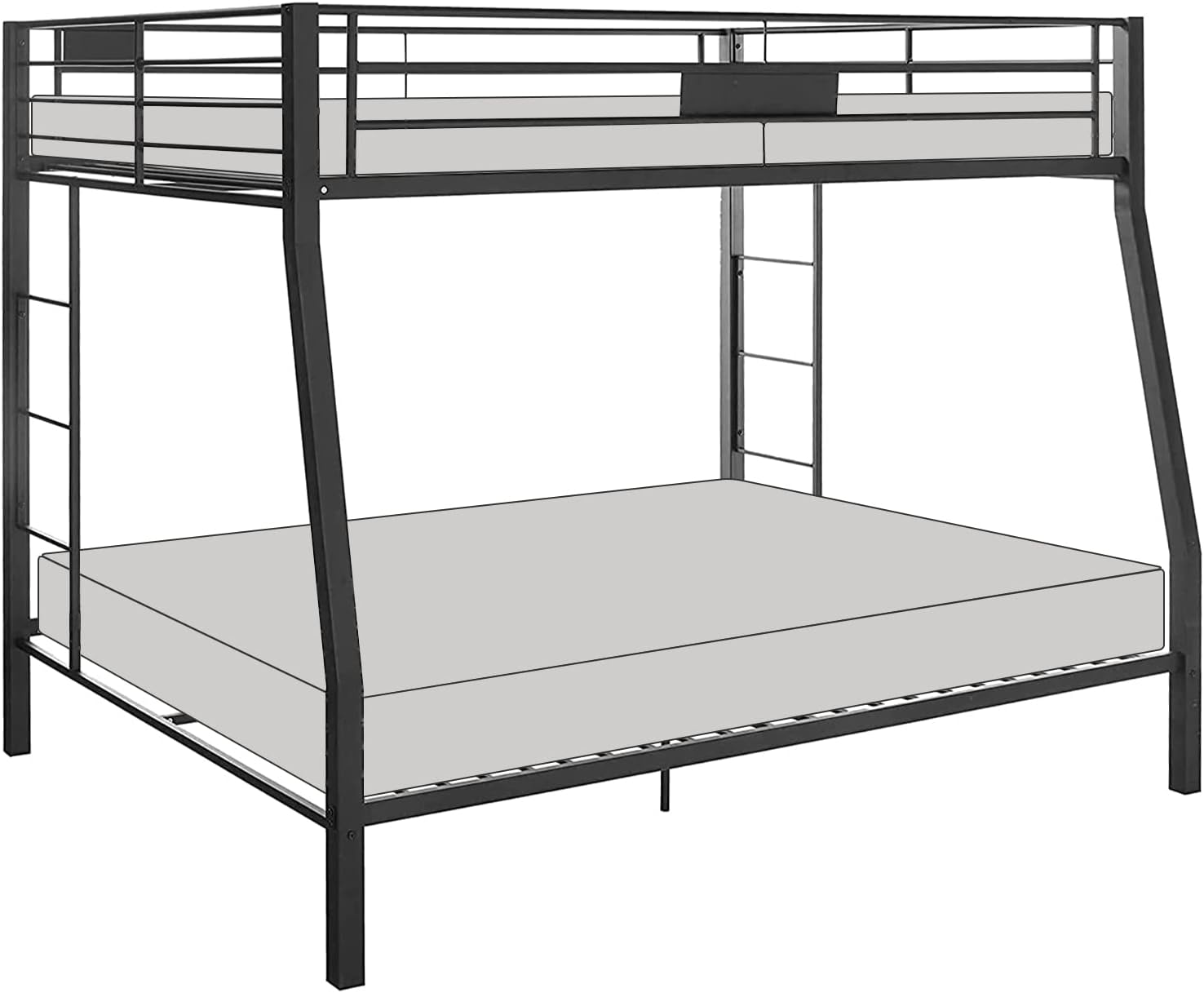 Acme Limbra Metal Frame Full XL Over Queen Bunk Bed with Ladder in Sandy Black