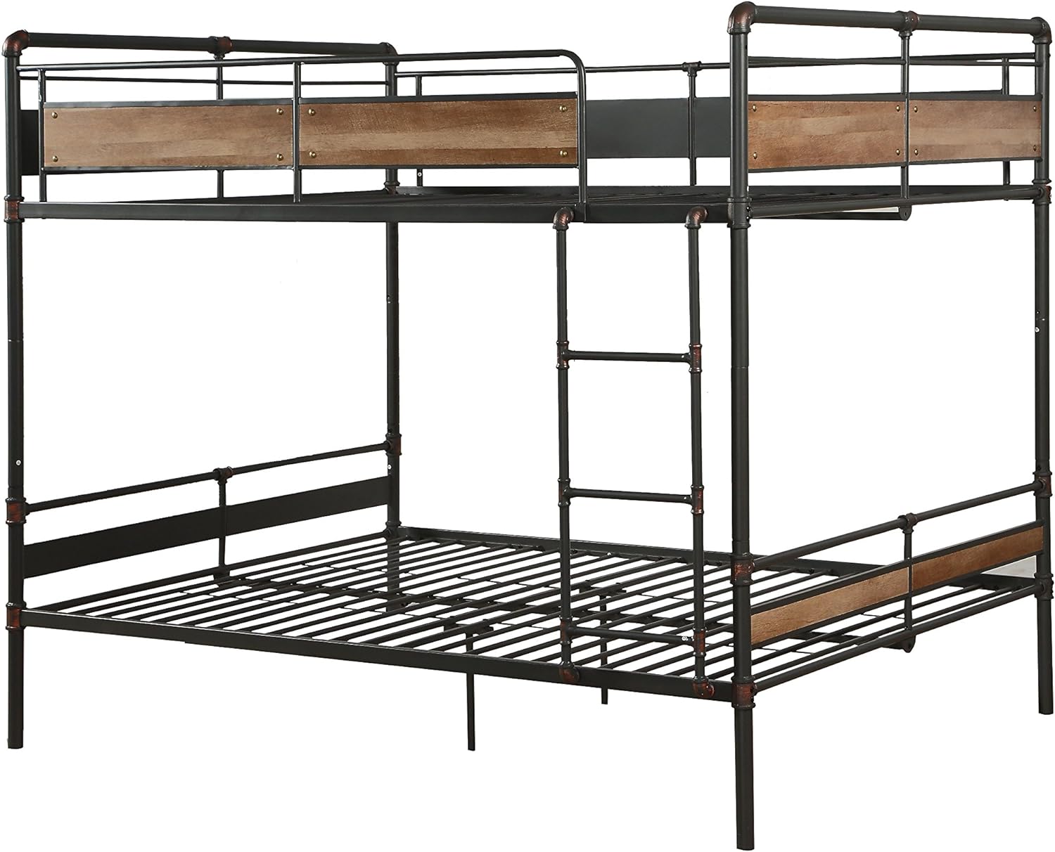 Acme Brantley II Queen Over Queen Metal Bunk Bed in Sandy Black